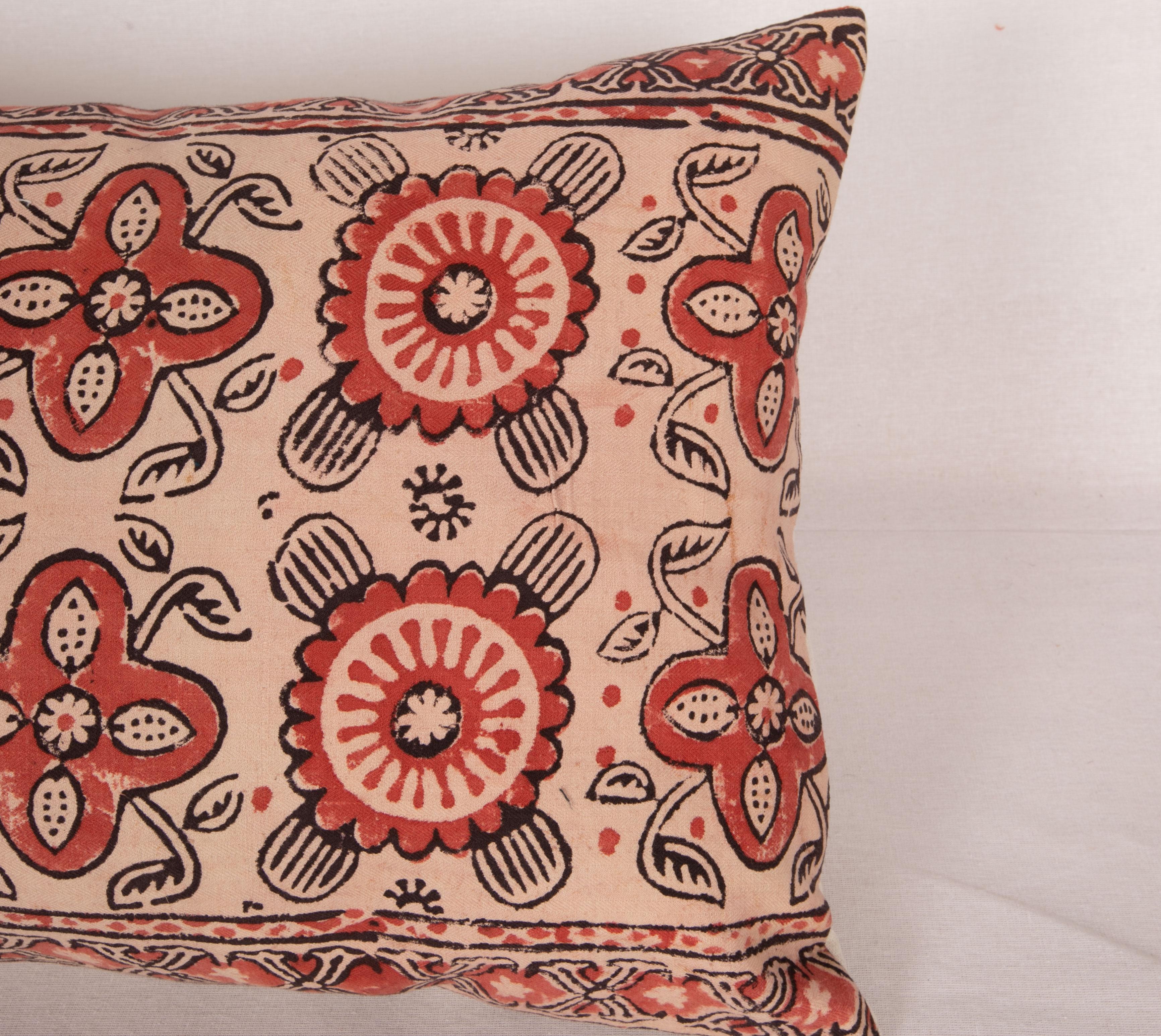 Cotton Pillow Case Made from an Uzbek Block Print, Early 20th C For Sale