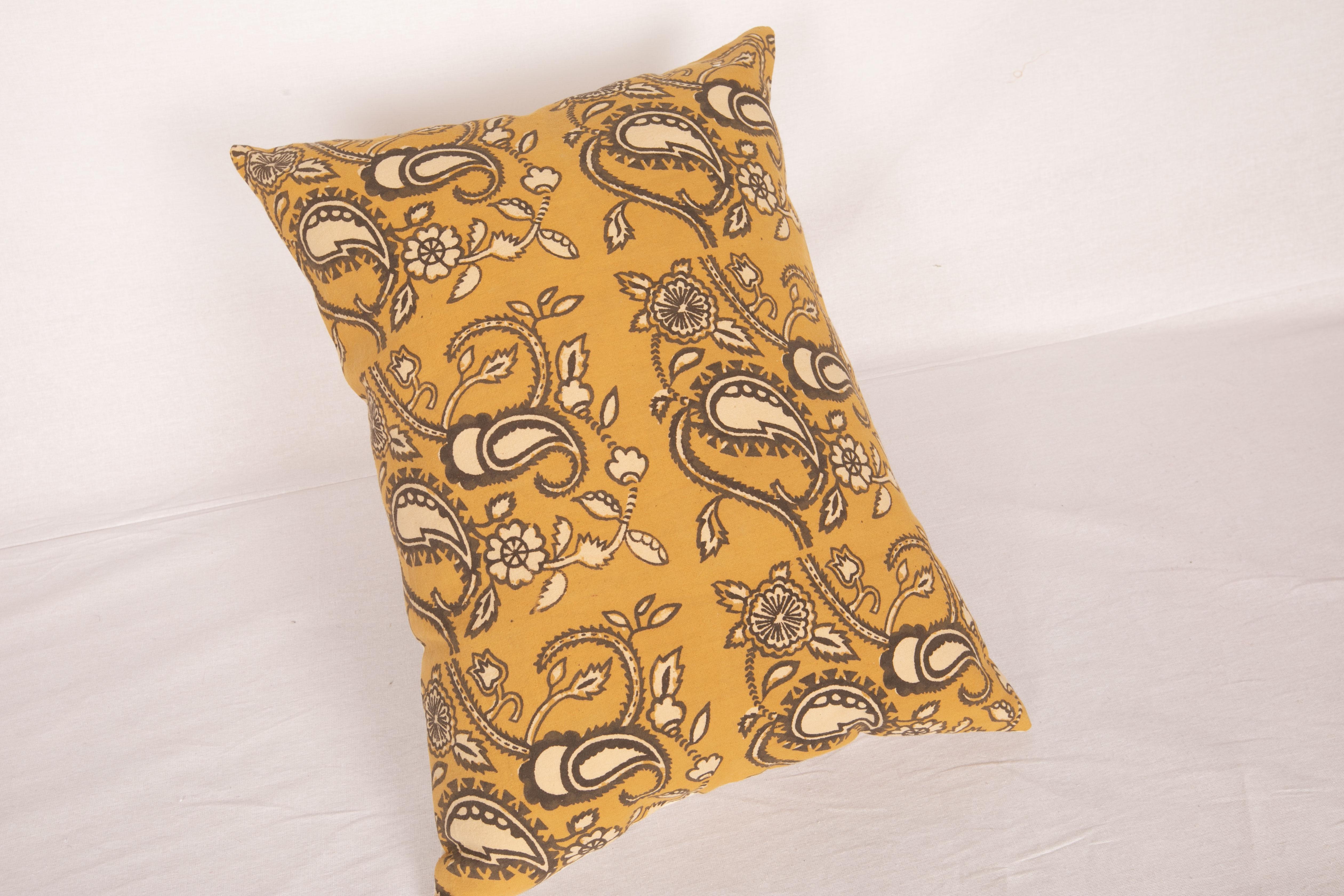 Cotton Pillow Case Made from an Uzbek Block Print, Early 20th Century For Sale