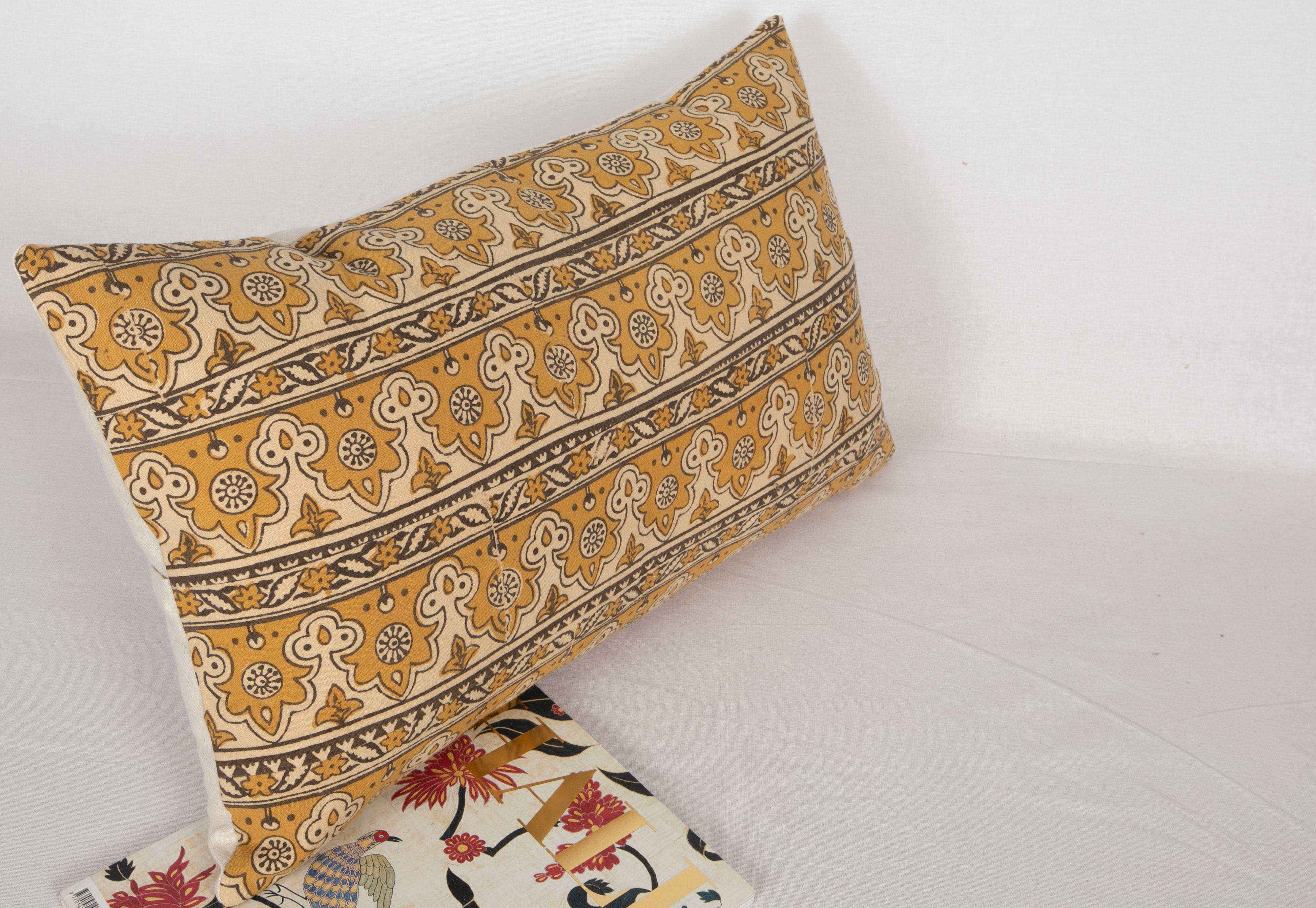 Pillow Case Made from an Uzbek Block Print, Early 20th C For Sale 1