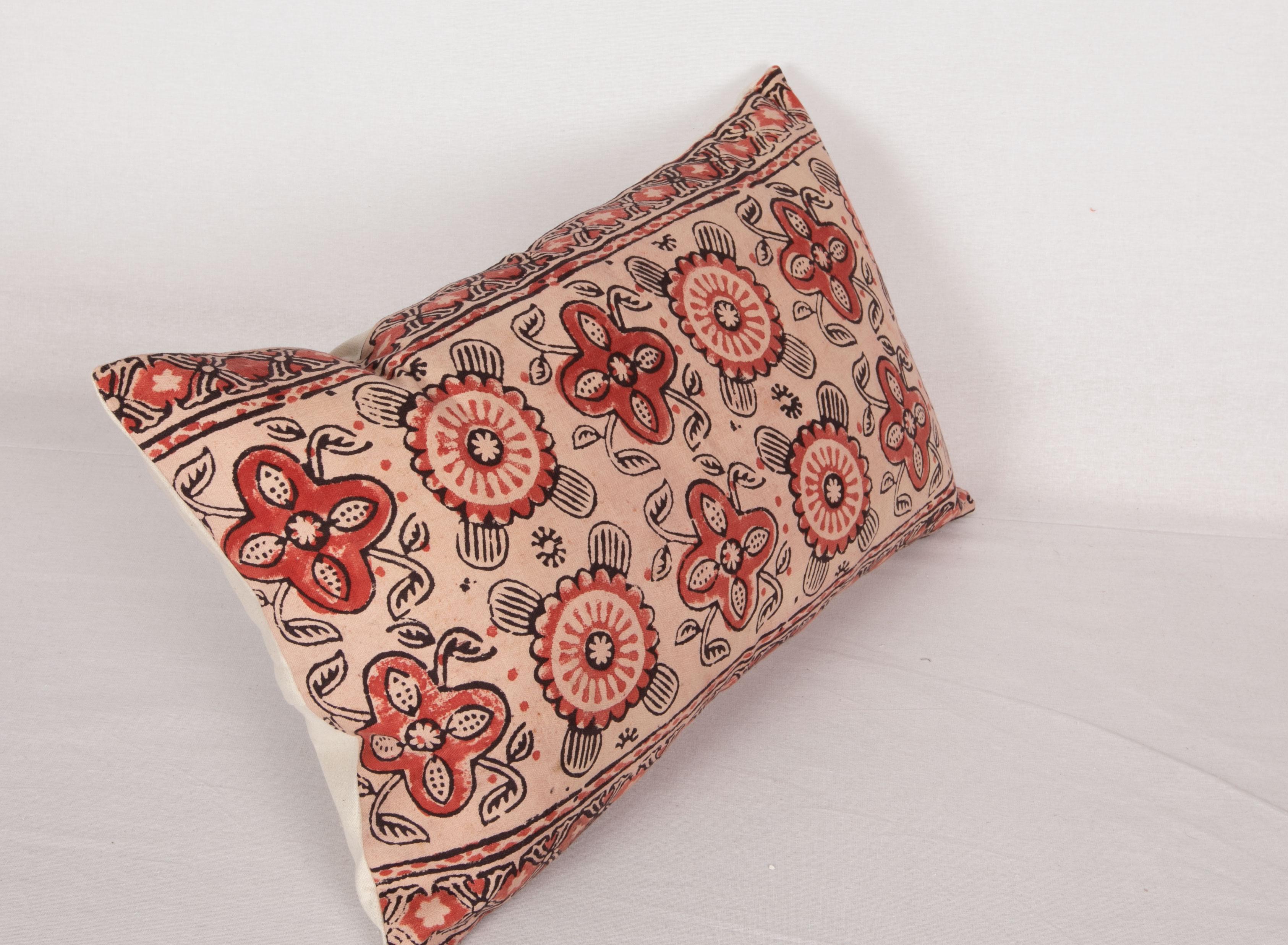 Pillow Case Made from an Uzbek Block Print, Early 20th C For Sale 1