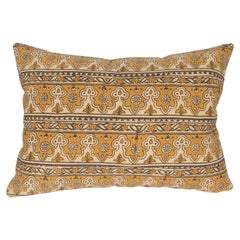 Vintage Pillow Case Made from an Uzbek Block Print, Early 20th C