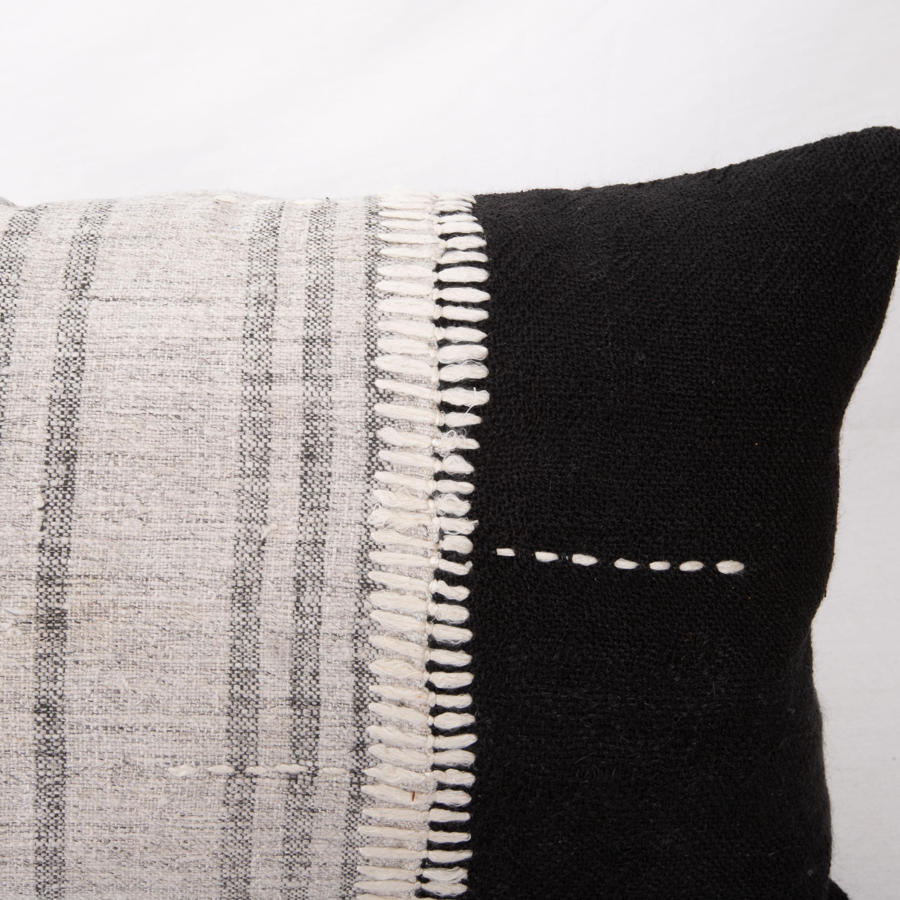 Hand-Woven Pillow Case Made from Anatolian Vintage Textiles For Sale