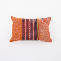 Pillow Case Made from Hmong Hill Tribe Batik Textile Mid 20th C