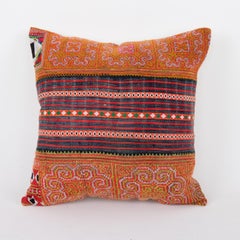 Pillow Case Made from Hmong Hill Tribe Batik Textile Mid 20th C
