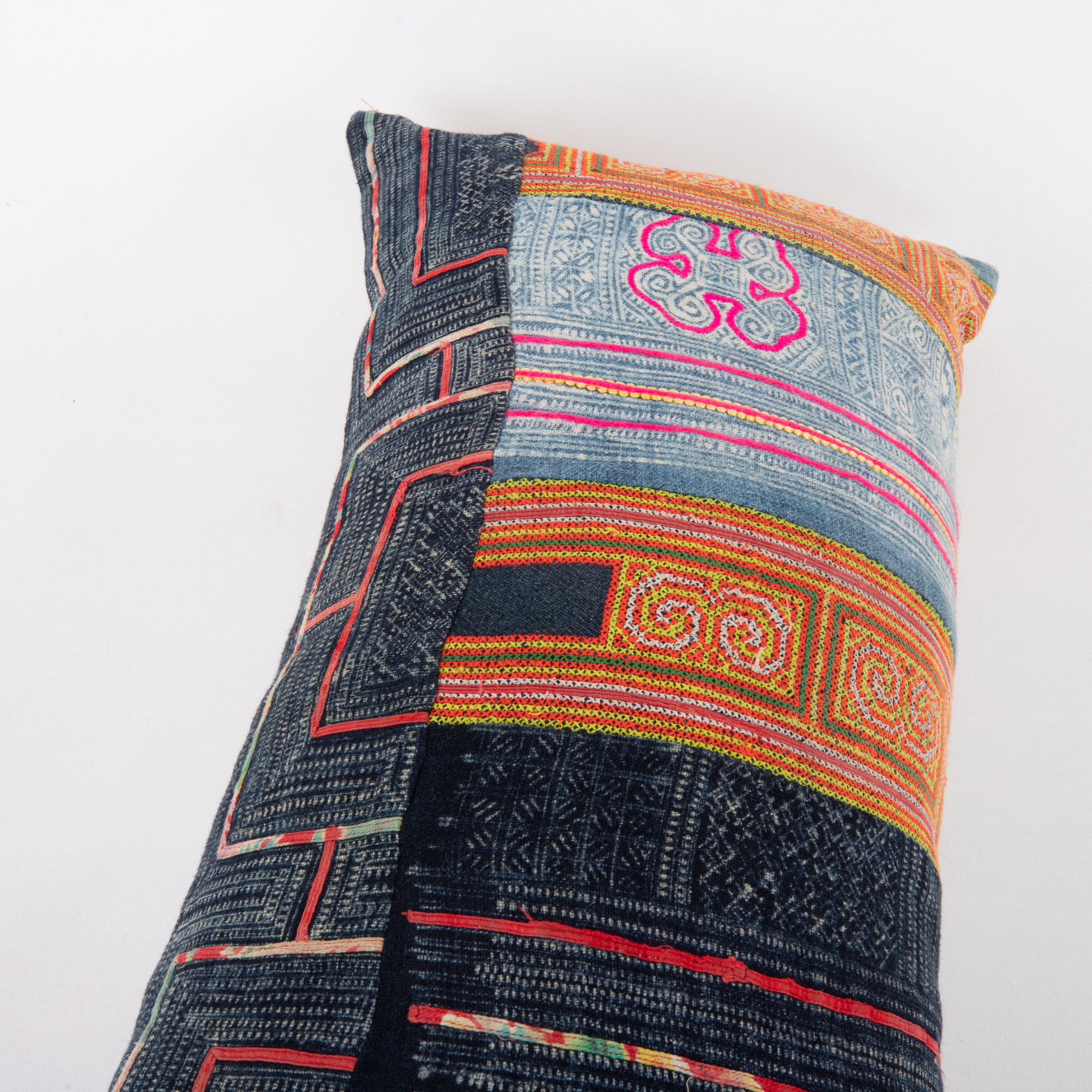 Pillow Case Made from Hmong Hill Tribe Batik Textile Mid 20th C For Sale 1