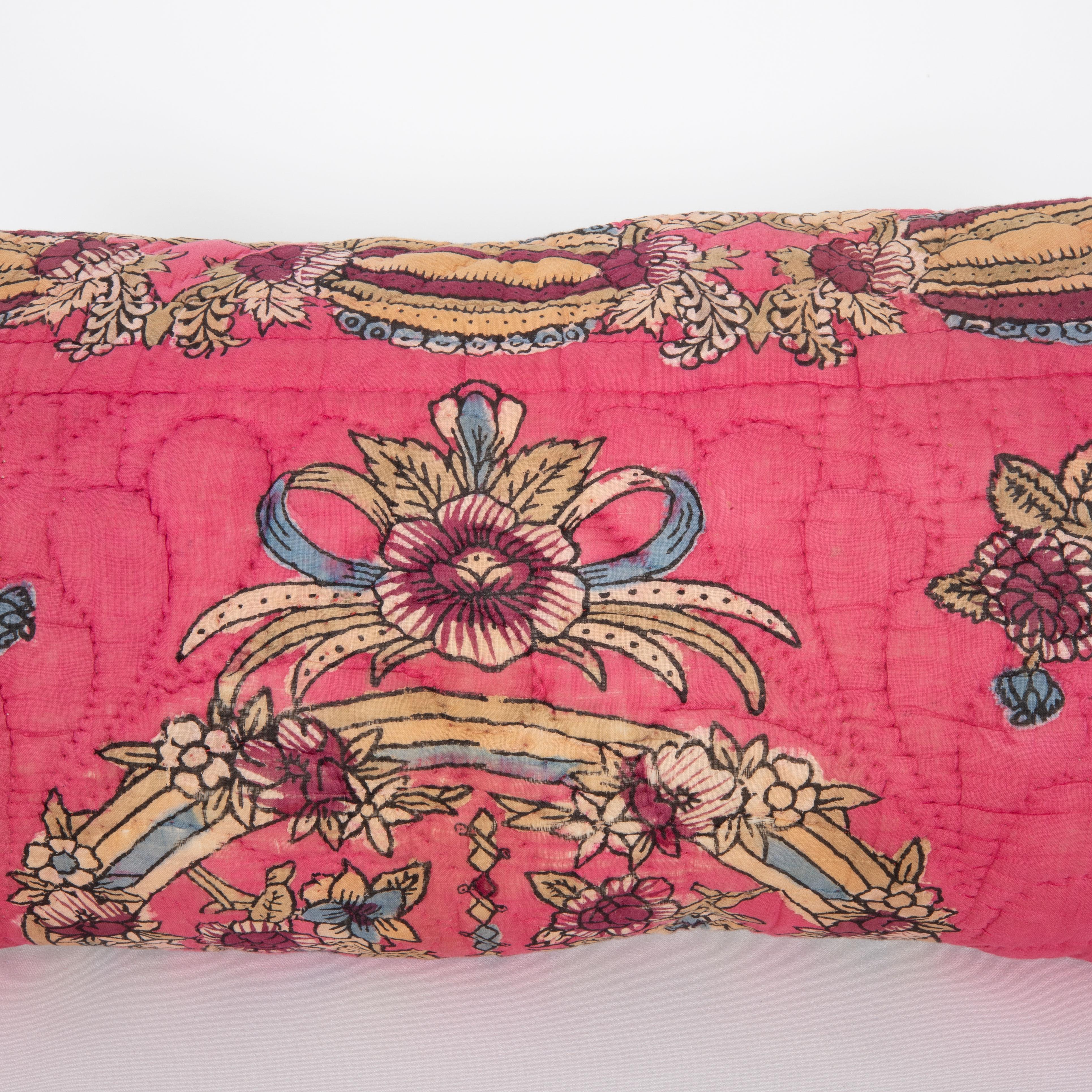 Quilted Pillow Case Made From Mid 20th C. Anatolian Quilt For Sale