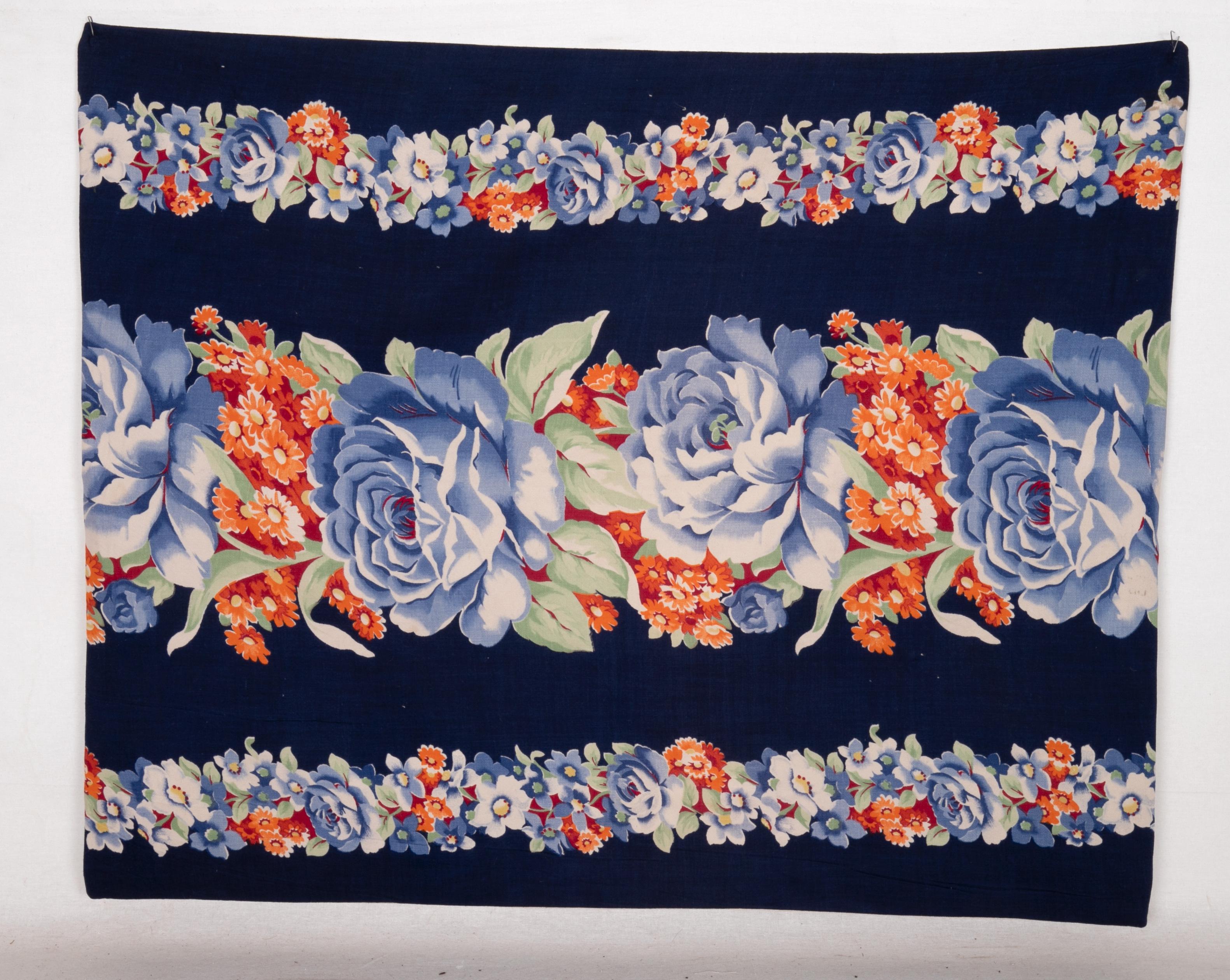 Pillow Case Made from Mid-20th Century Russian Cotton Printed Textile, 1960s For Sale 1