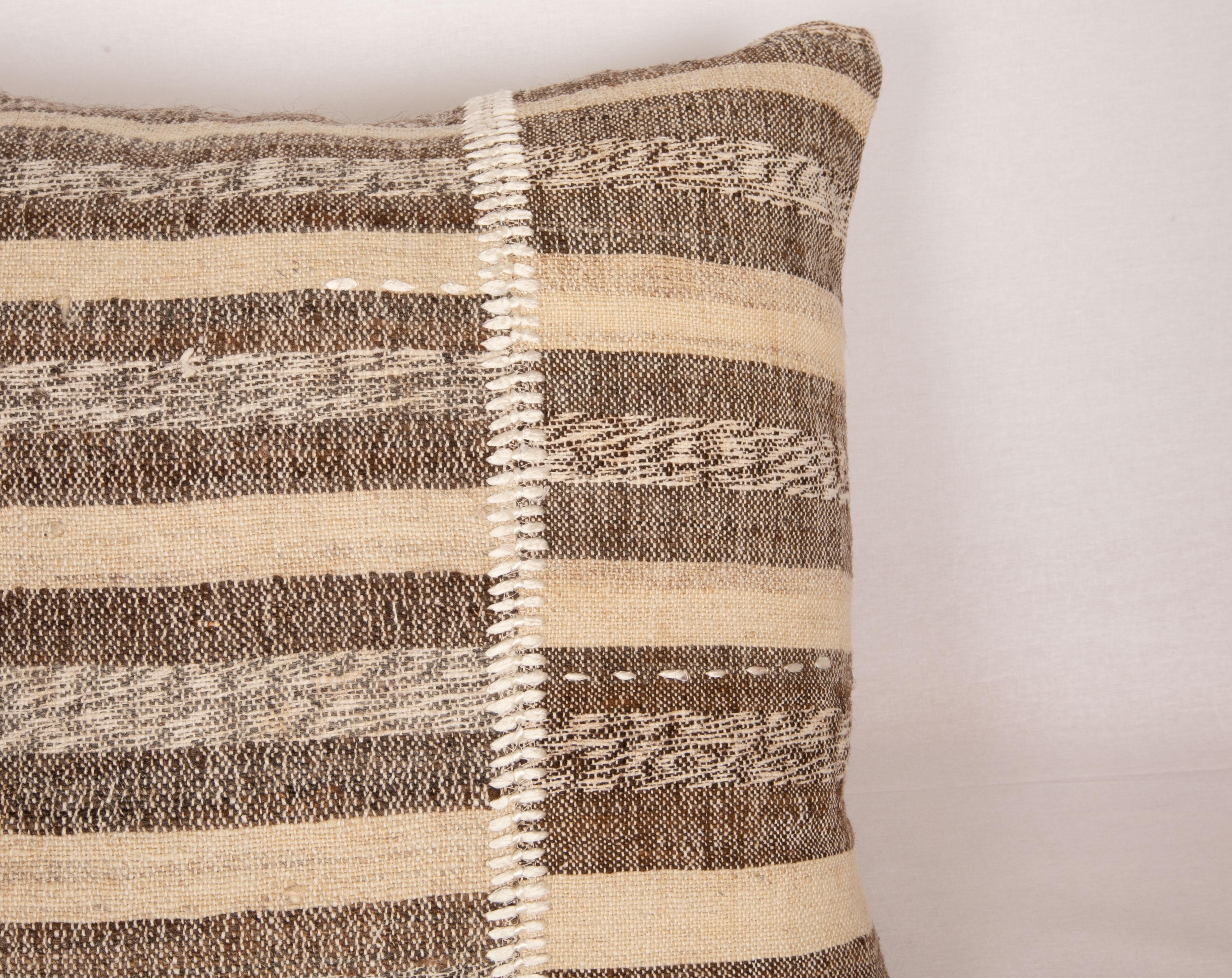 Turkish Pillow Case Made from Rustic Anatolian Vintage Kilim For Sale