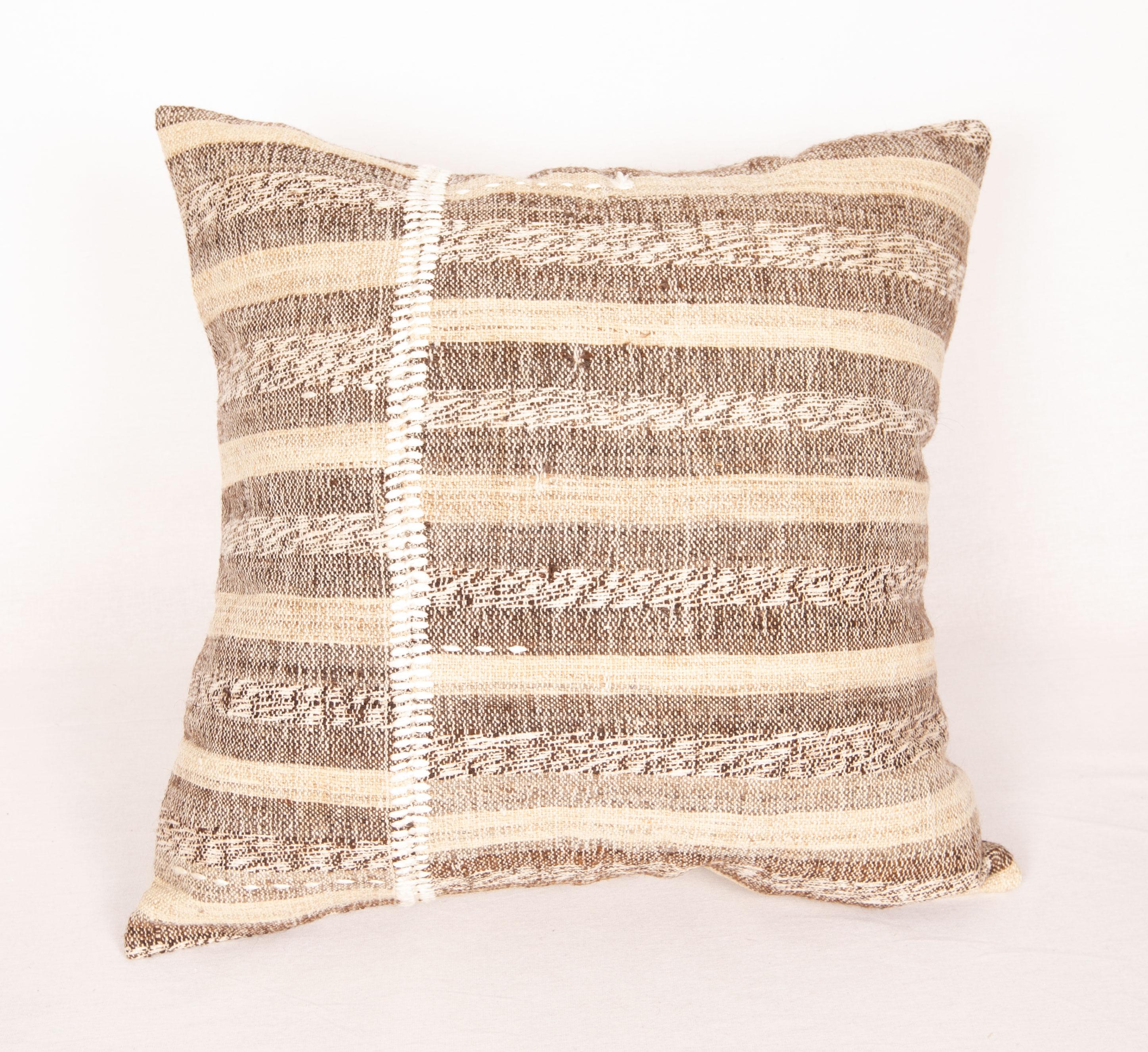 Turkish Pillow Case Made from Rustic Anatolian Vintage Kilim For Sale