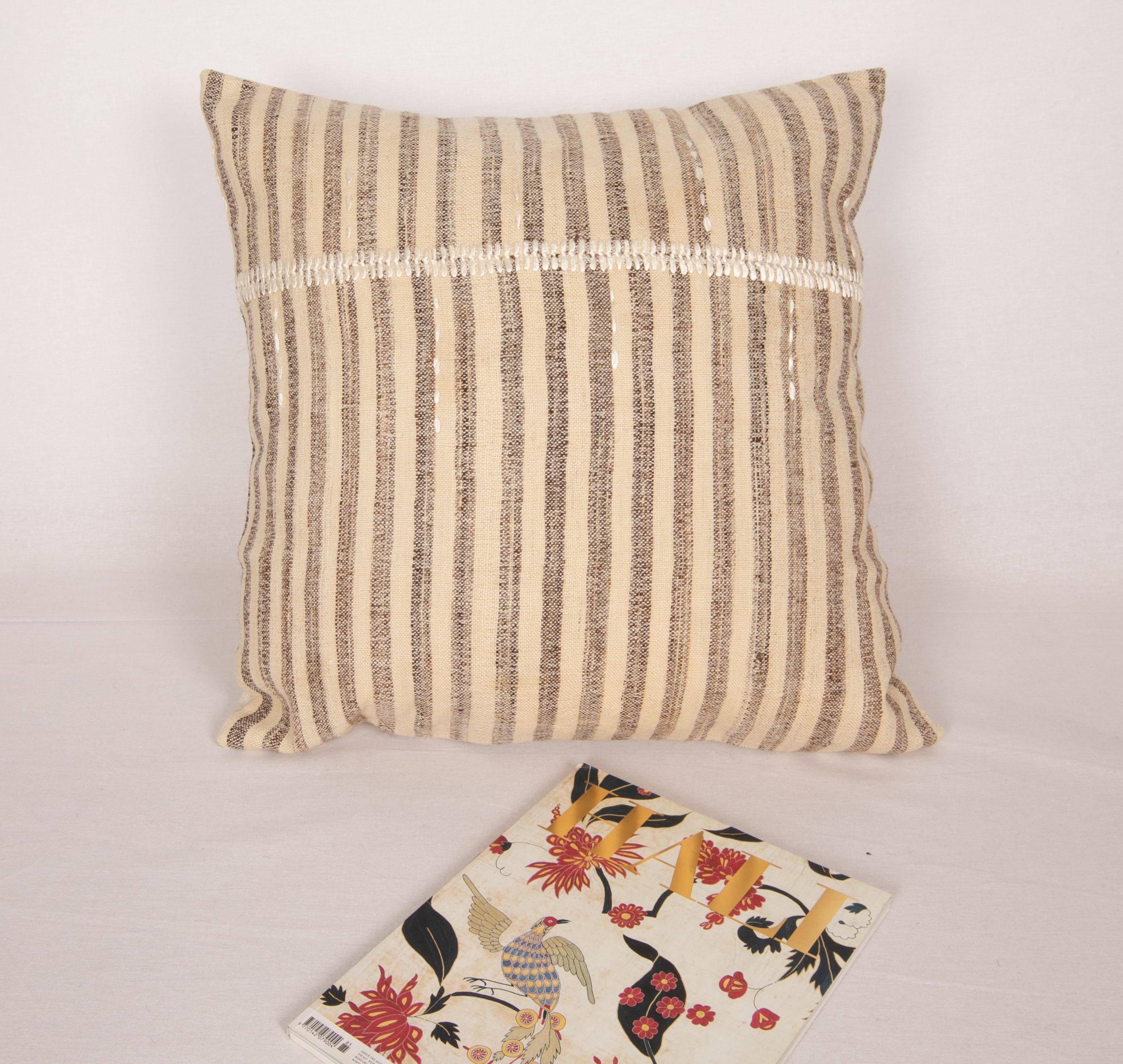 Turkish Pillow Case Made from Rustic Anatolian Vintage Kilim