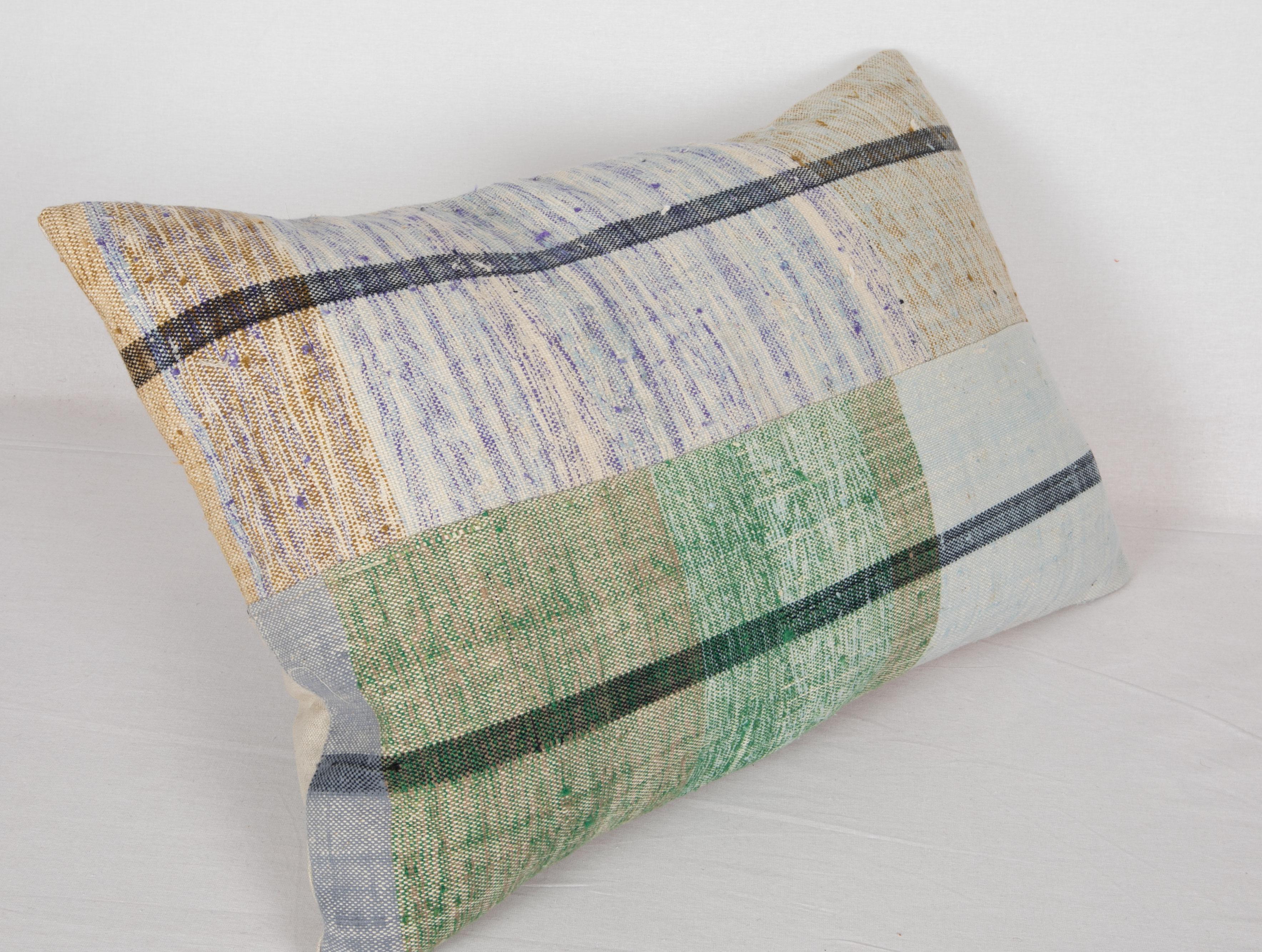 Cotton Pillow Case Made from Rustic Anatolian Vintage Kilim For Sale