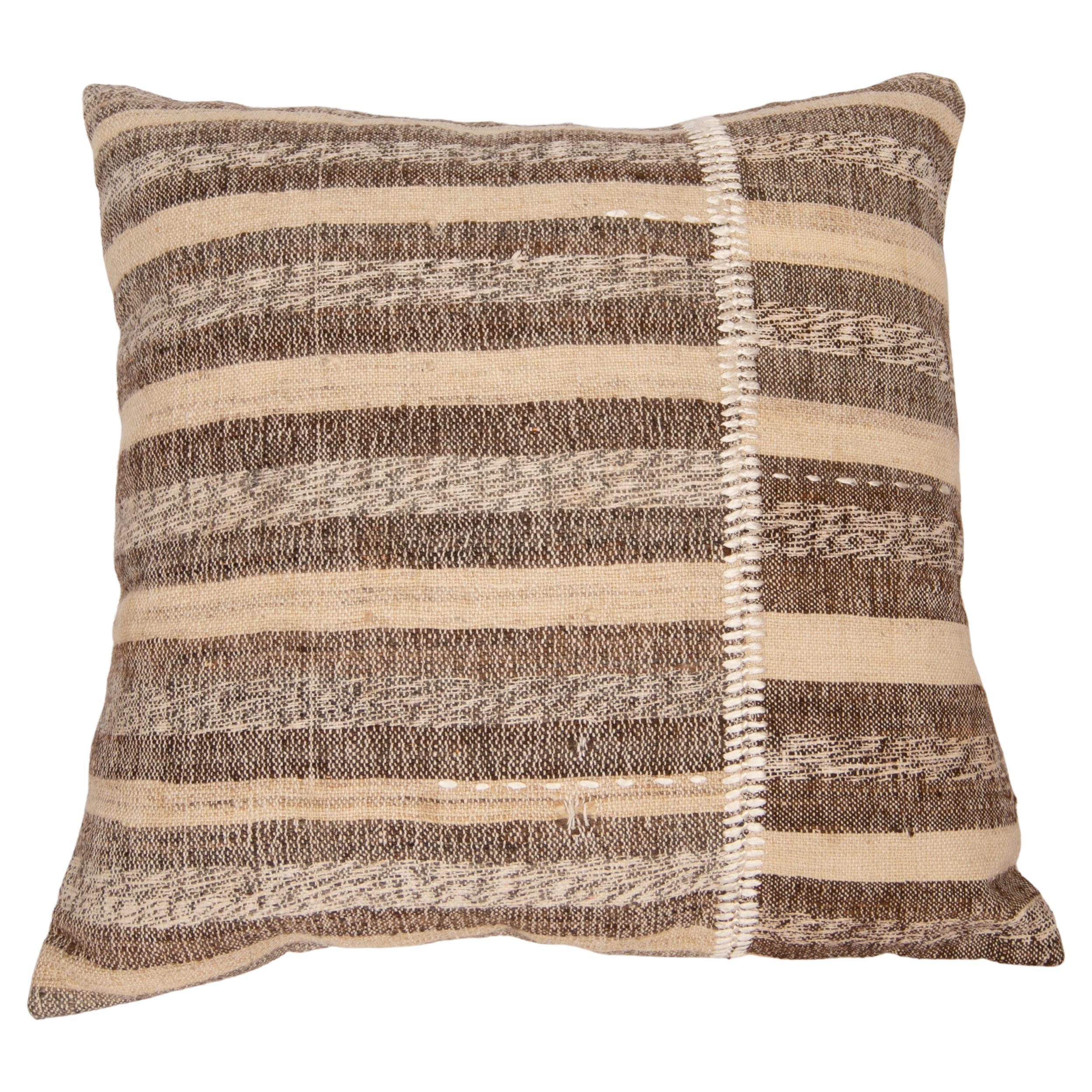 Pillow Case Made from Rustic Anatolian Vintage Kilim For Sale