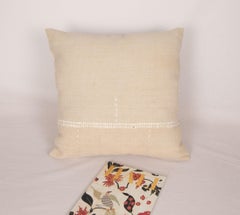Pillow Case Made from Rustic Anatolian Vintage Linen Textile