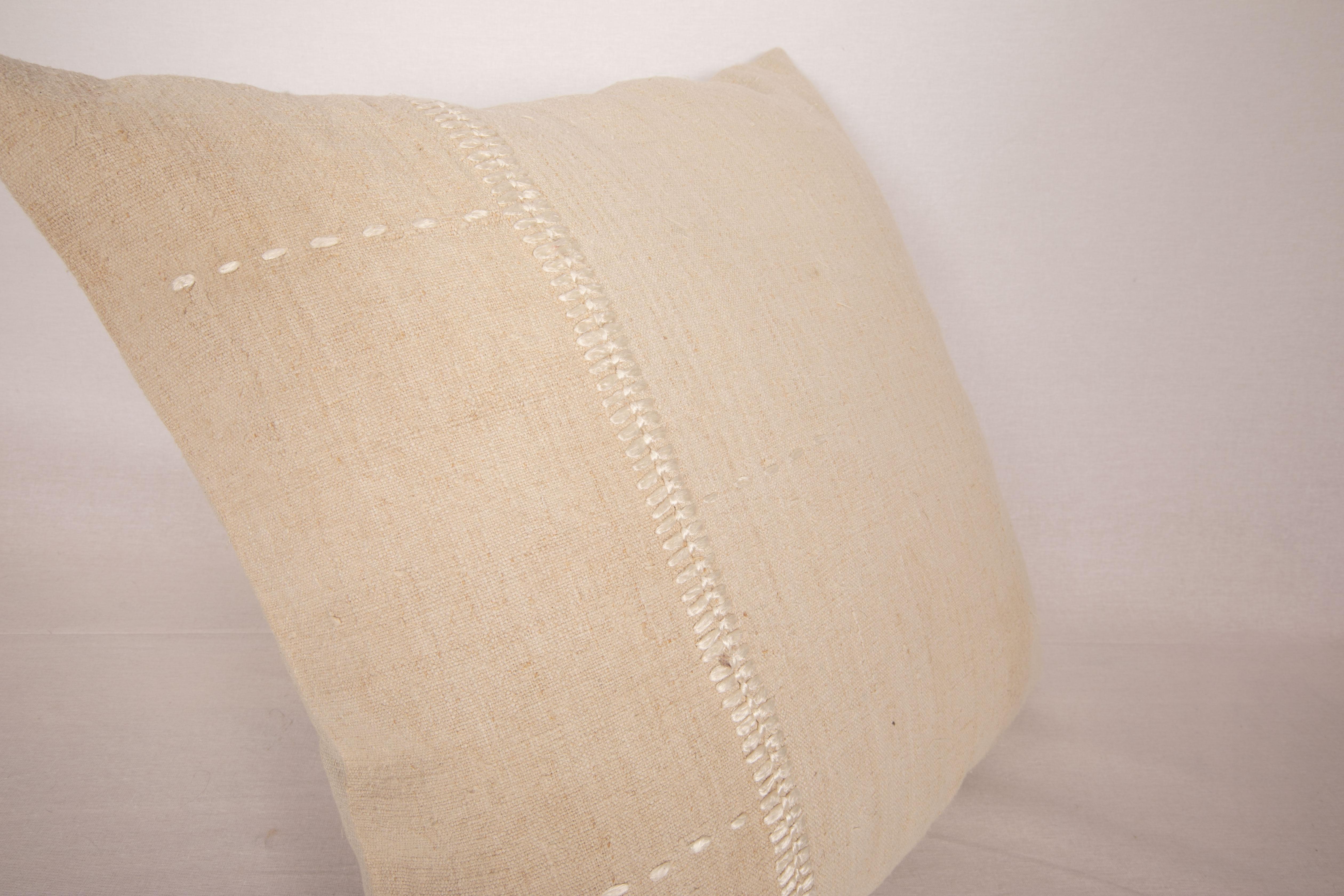 20th Century Pillow Case Made from Rustic Anatolian Vintage Linen Textile For Sale