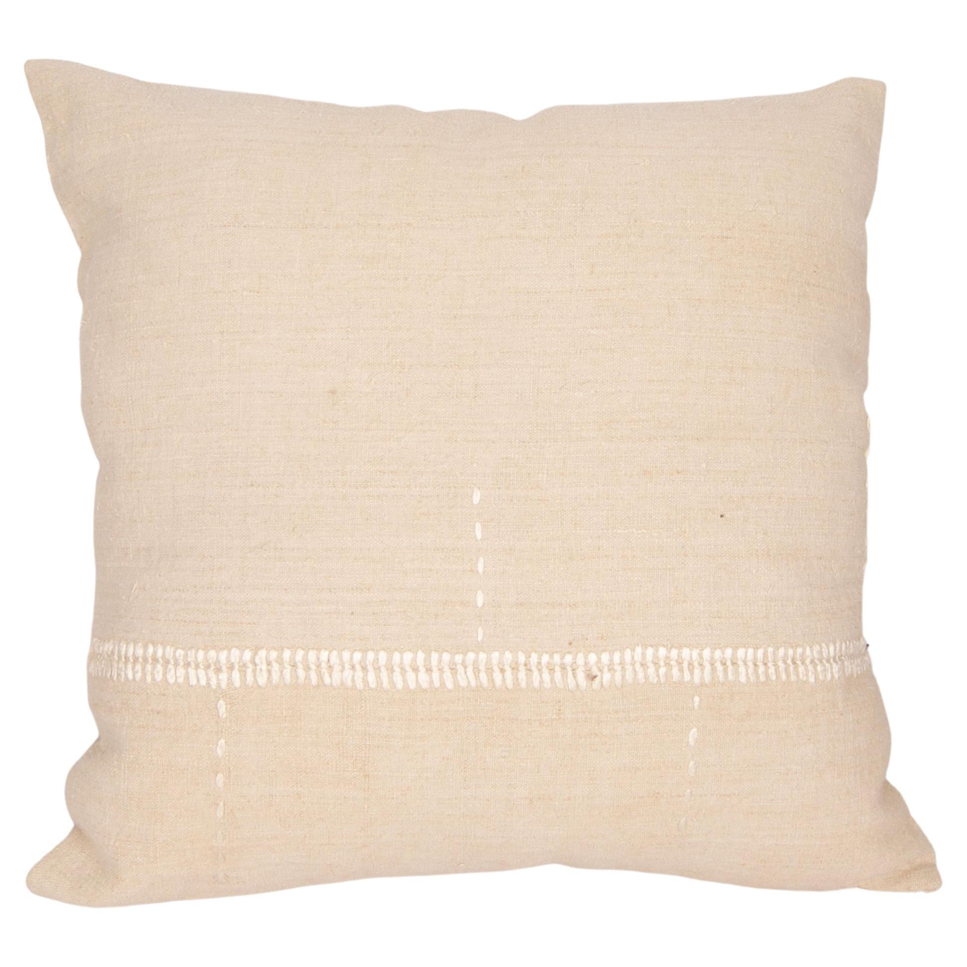 Pillow Case Made from Rustic Anatolian Vintage Linen Textile