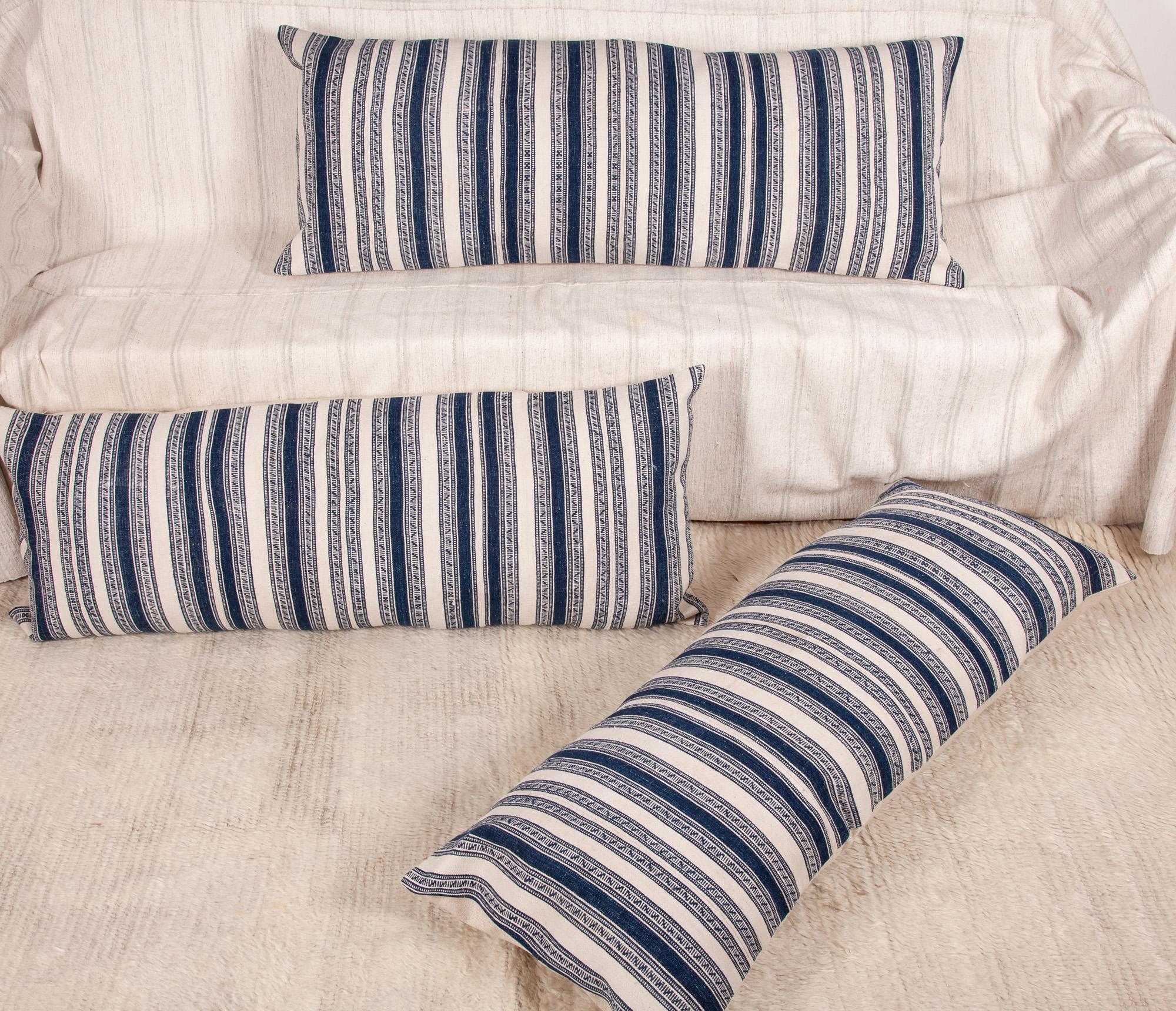 Pillow Cases Fashioned from a Early 20th Century Indigo Cotton Jajim 5