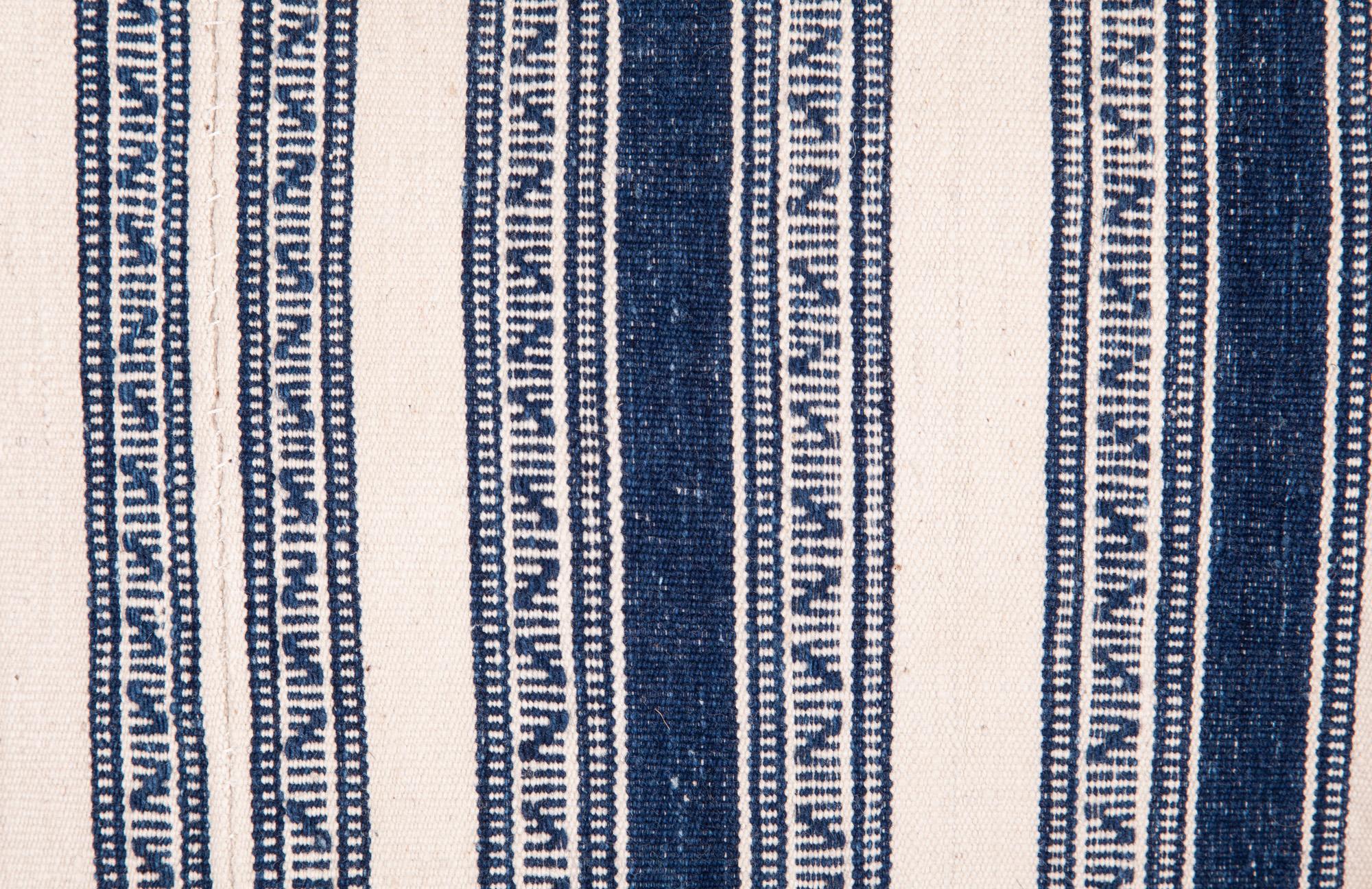 Kilim Pillow Cases Fashioned from a Early 20th Century Indigo Cotton Jajim