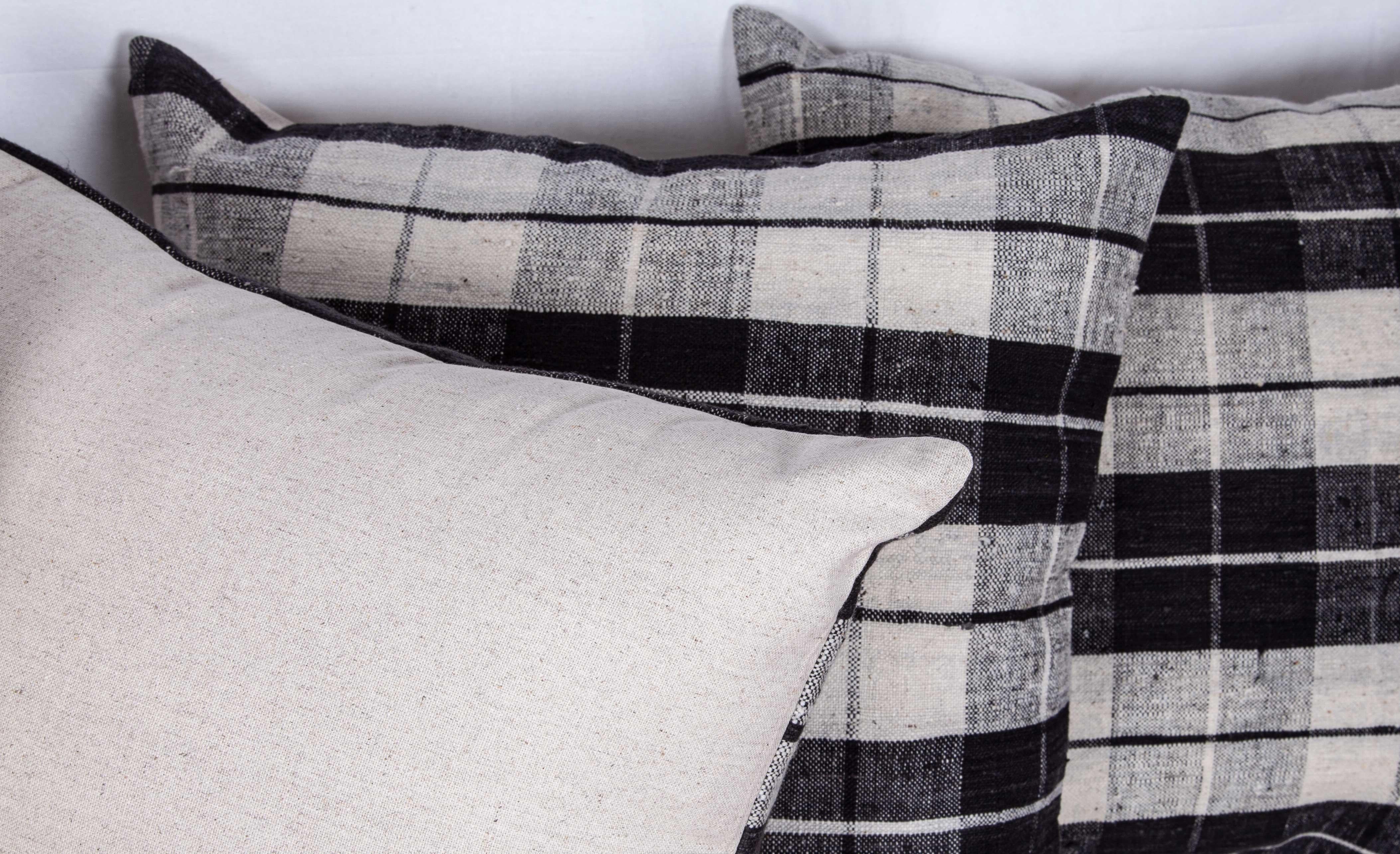 Hand-Woven Pillow Cases Fashioned from a Mid-20th Century Anatolian Cotton Cover