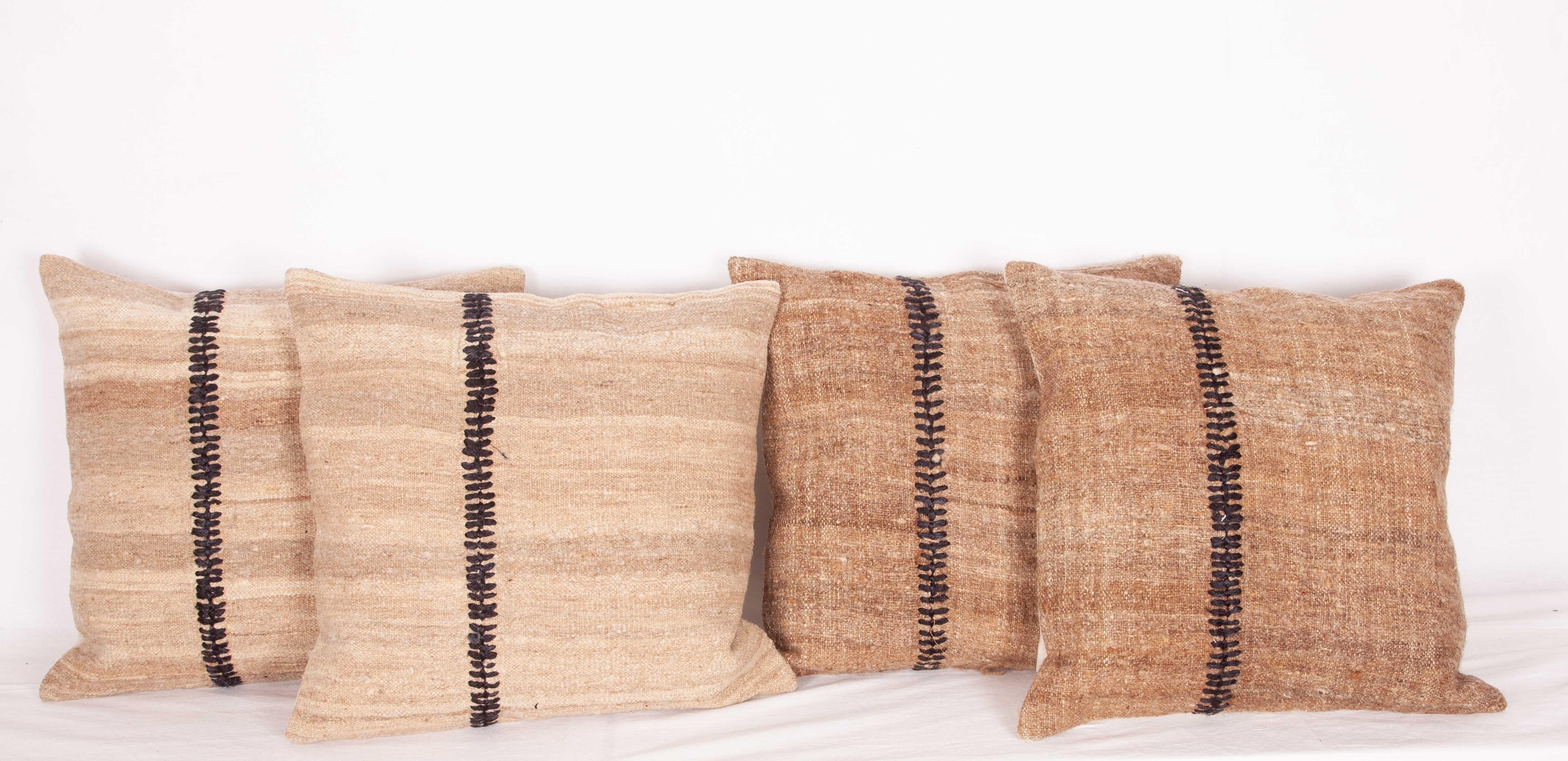 Pillow Cases Fashioned from a Mid-20th Century Anatolian Neutral Kilim 2