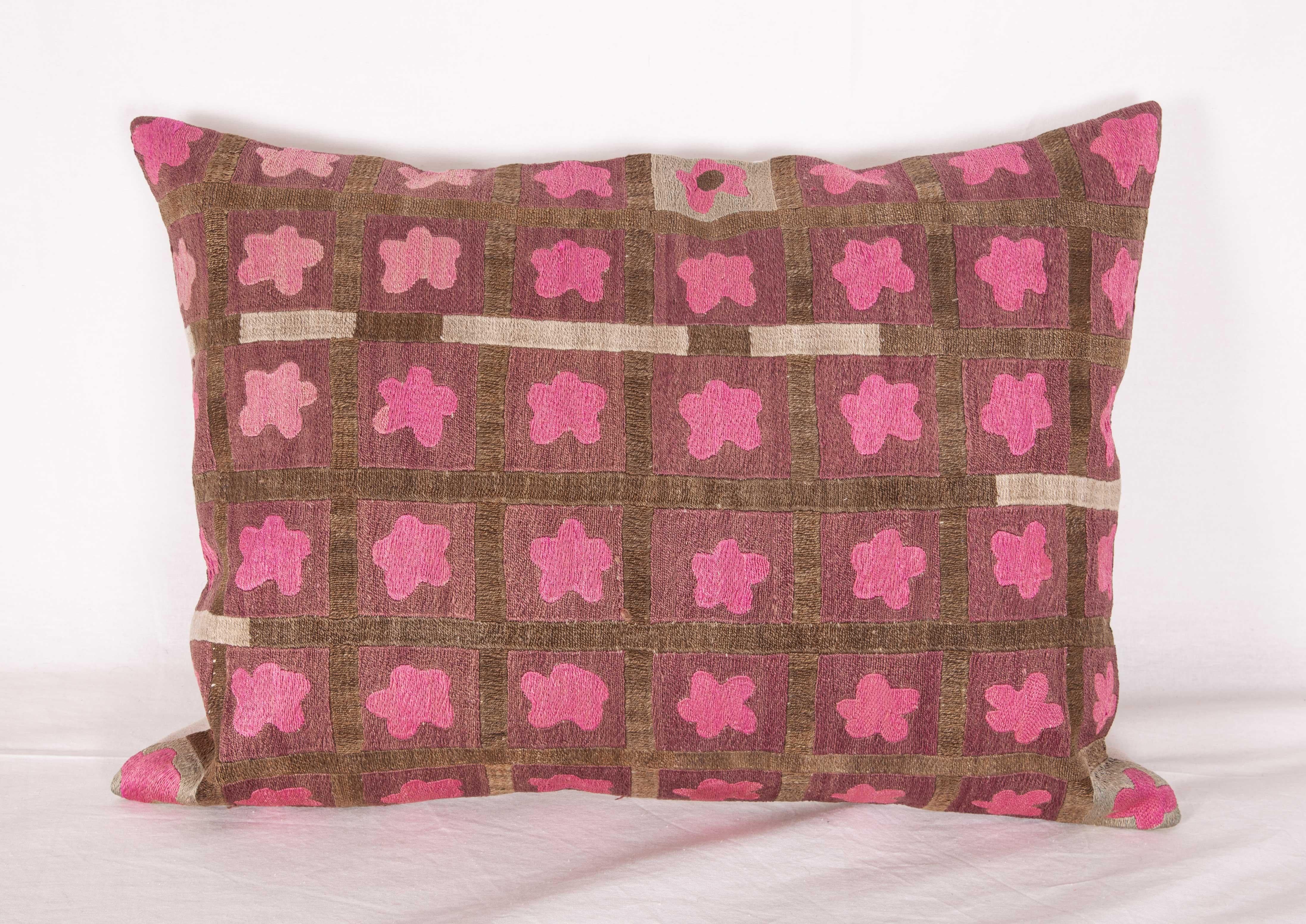 Silk Pillow Cases Fashioned from a Mid-20th Century Tashkent Suzani, Uzbekistan