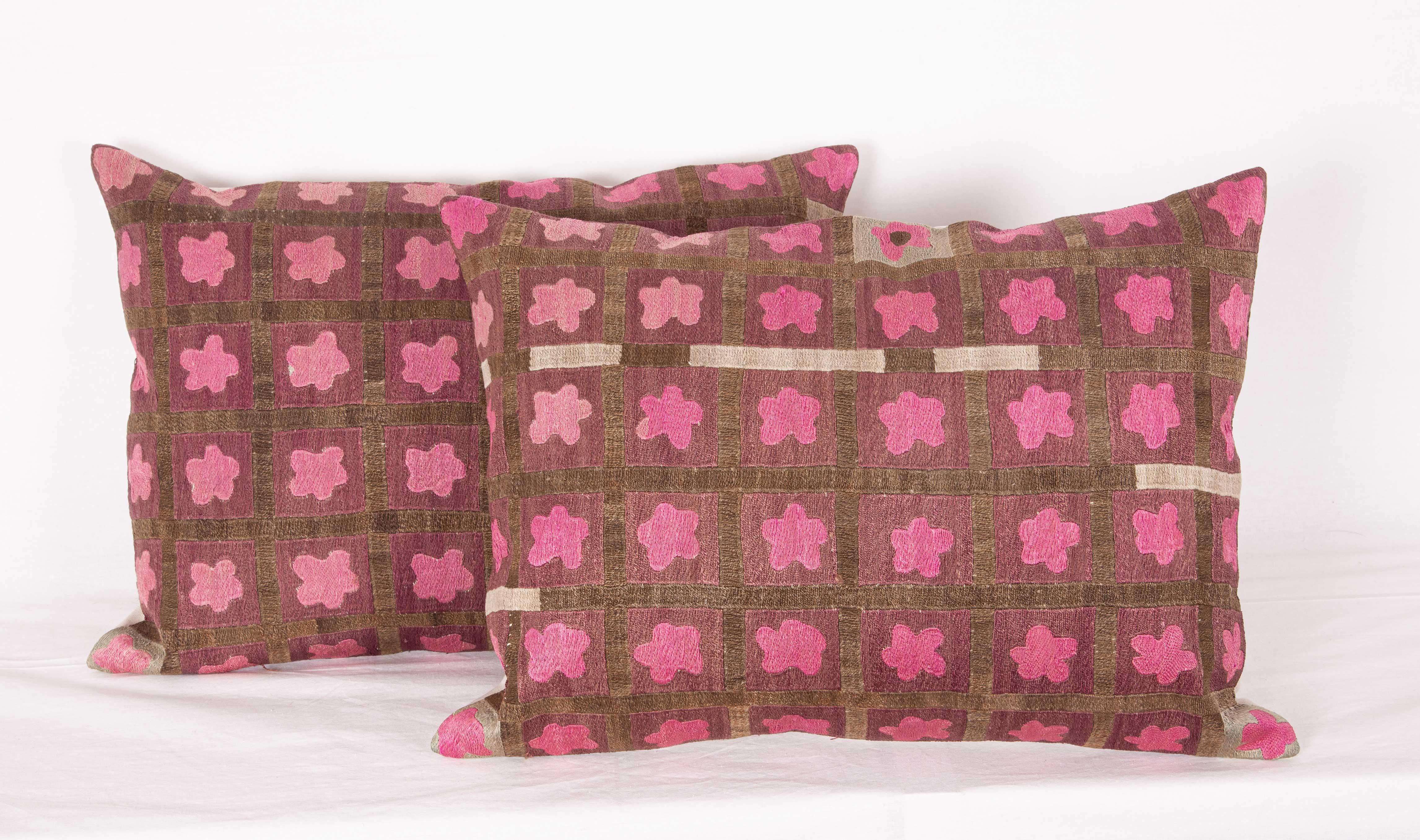Pillow Cases Fashioned from a Mid-20th Century Tashkent Suzani, Uzbekistan 3