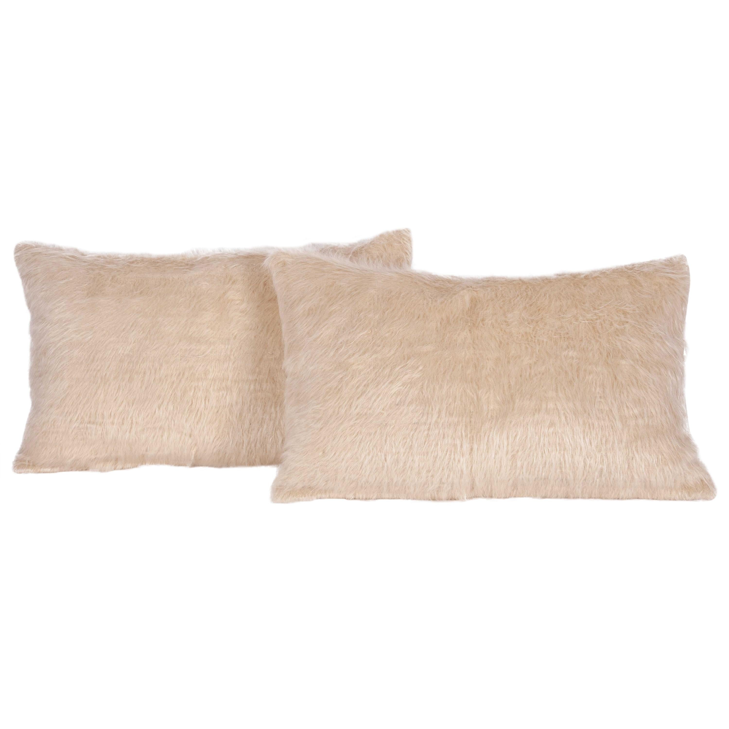 Pillow Cases Fashioned from a Mid-20th Century Anatolian Angora Siirt Blanket