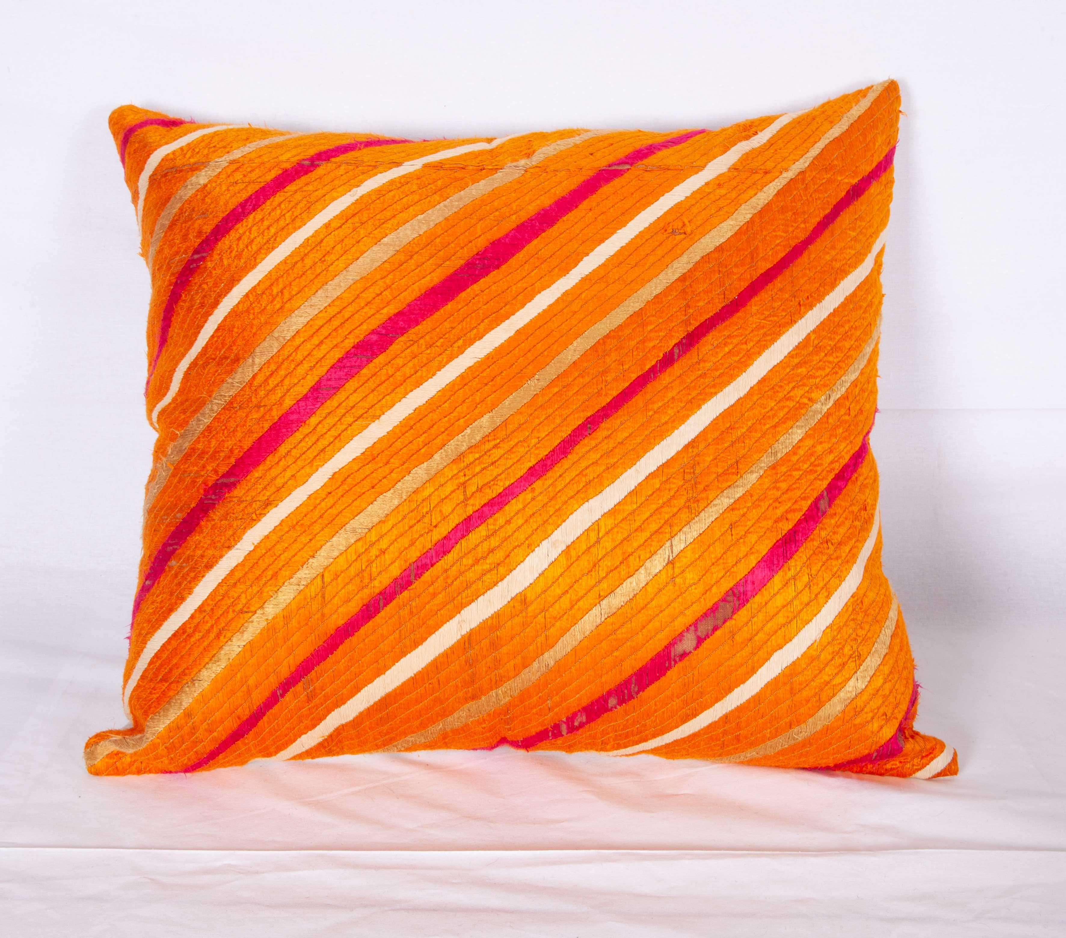 Tribal Pillow Cases Fashioned from a Phulkari 'wedding shawl' from India For Sale