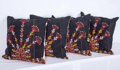 Pillow Cases Fashioned from a Turkmen Tekke Tribe Embroidered Silk Coat