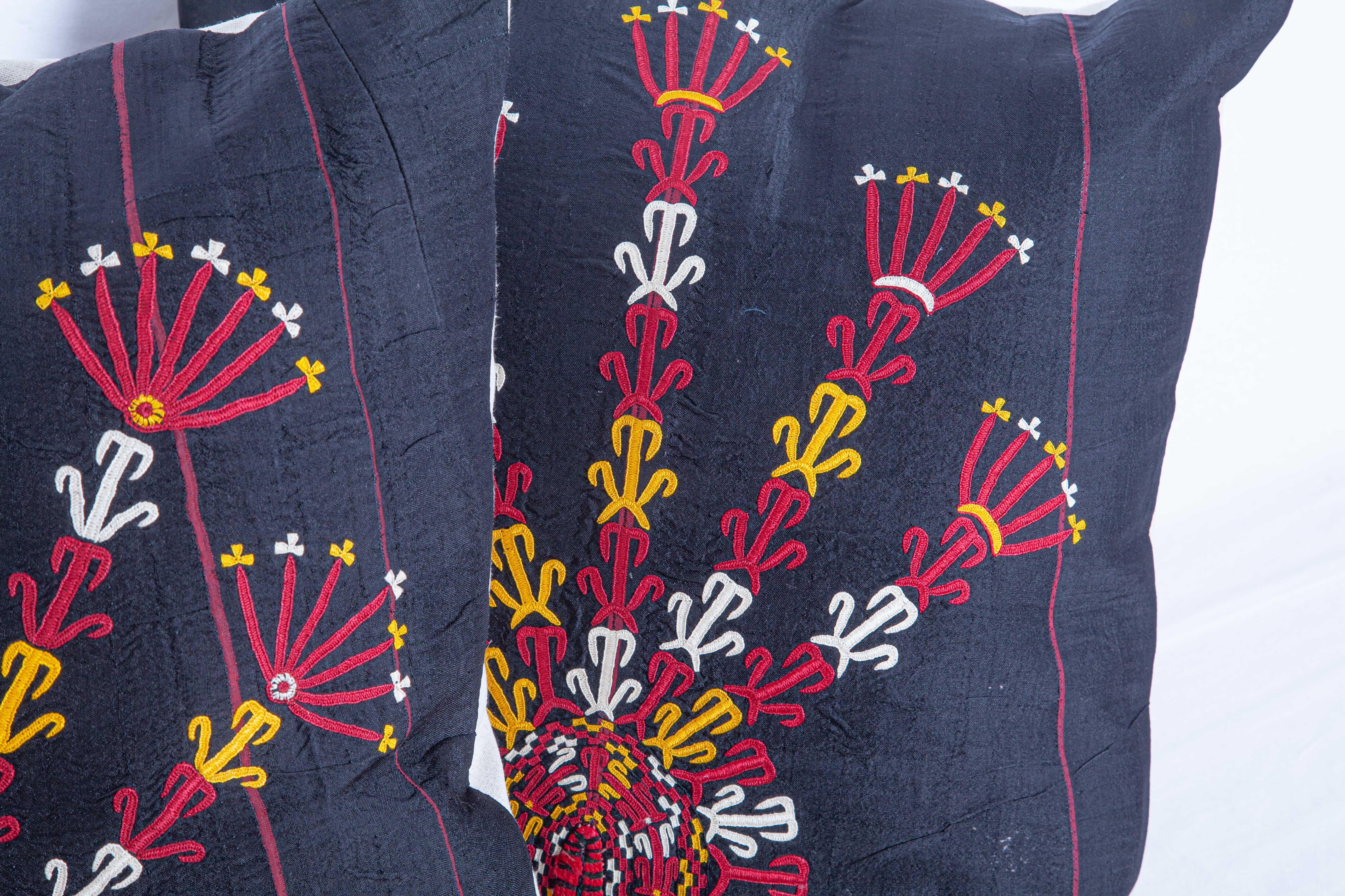 Pillow Cases Fashioned from a Turkmen Tekke Tribe Embroidered Silk Coat 4