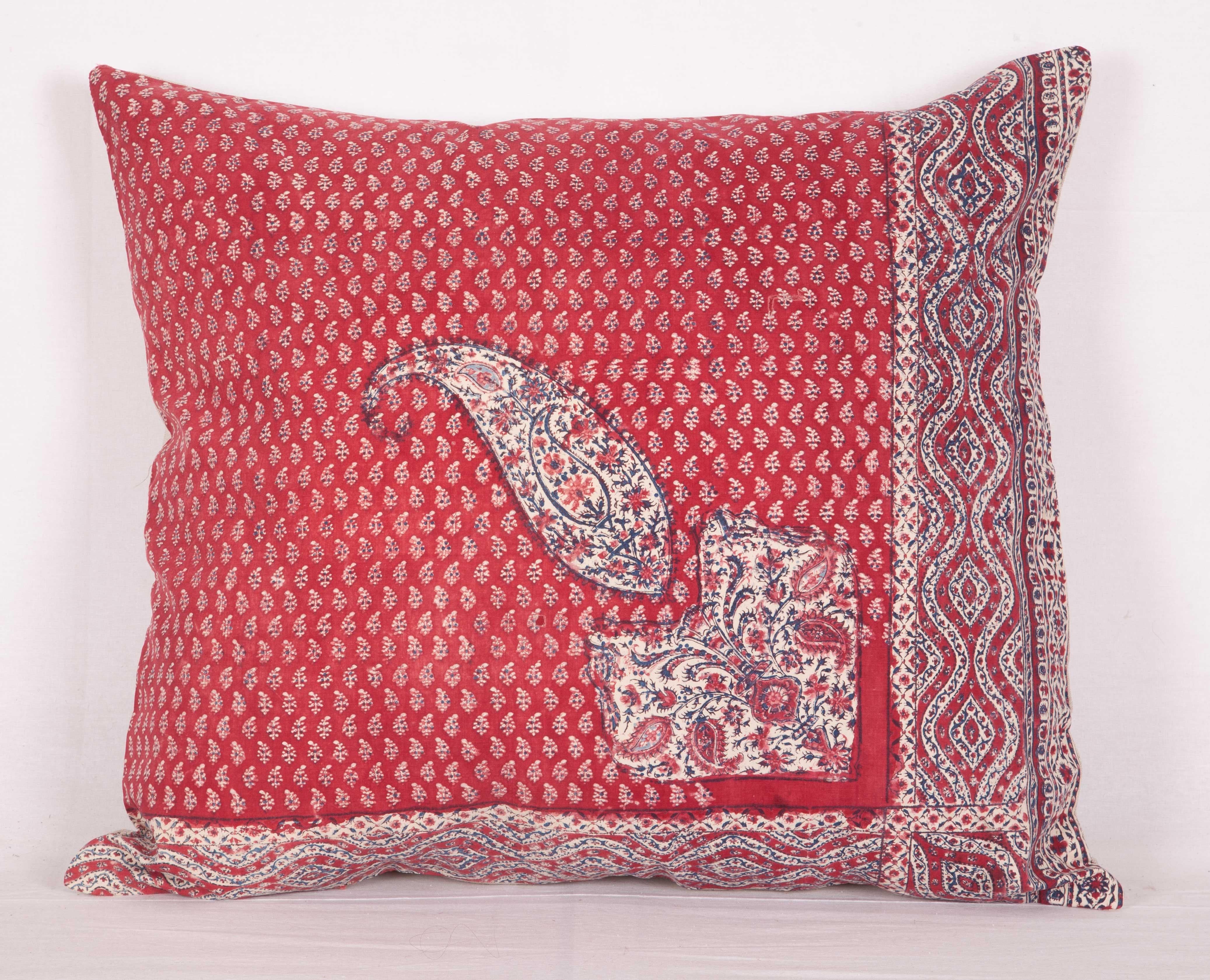 Pillow Cases Fashioned from an Antique Indian Kalamkari Panel In Good Condition In Istanbul, TR