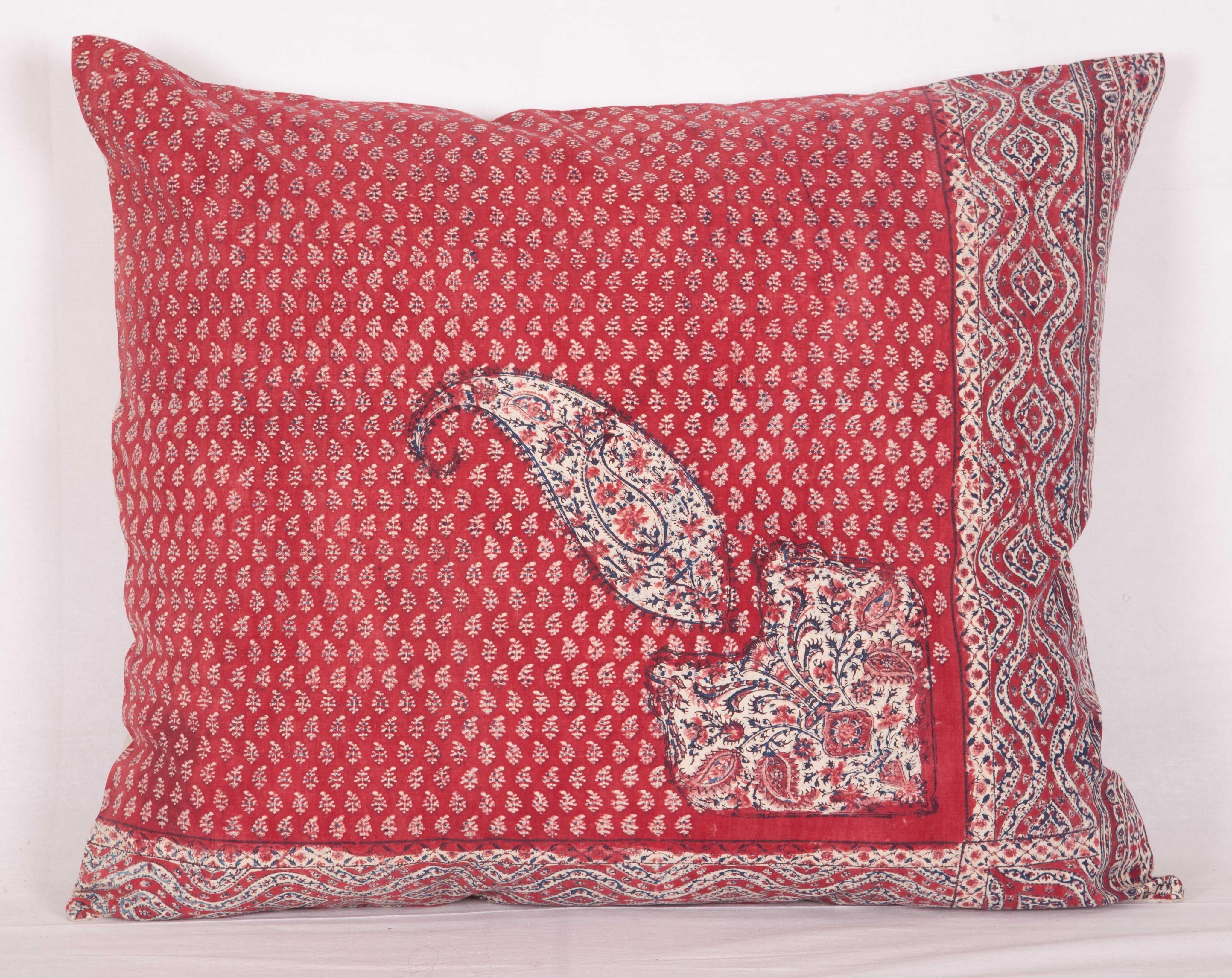 19th Century Pillow Cases Fashioned from an Antique Indian Kalamkari Panel