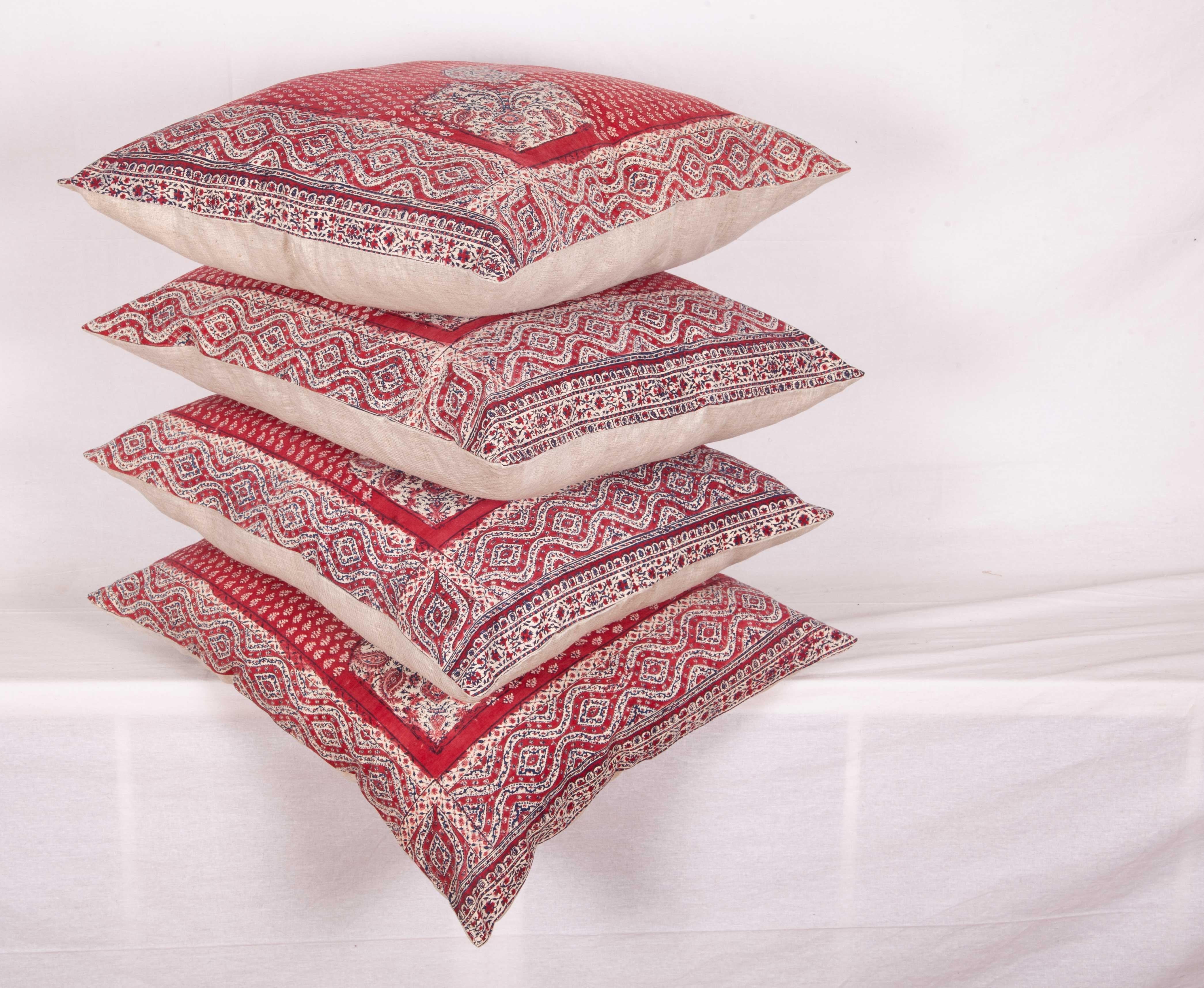 Cotton Pillow Cases Fashioned from an Antique Indian Kalamkari Panel