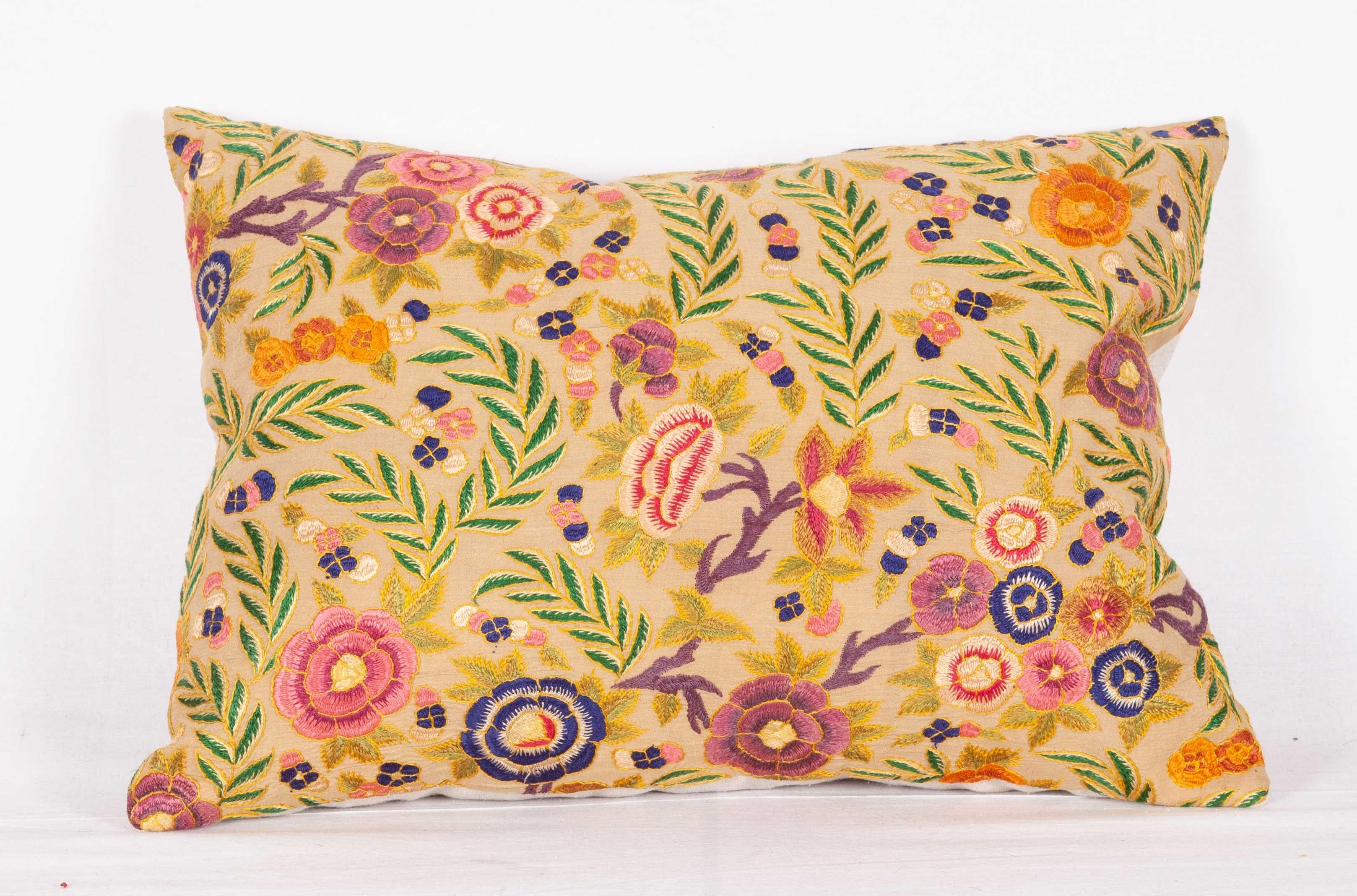Indian Pillow Cases Fashioned from an Early 20th Century Embroidery
