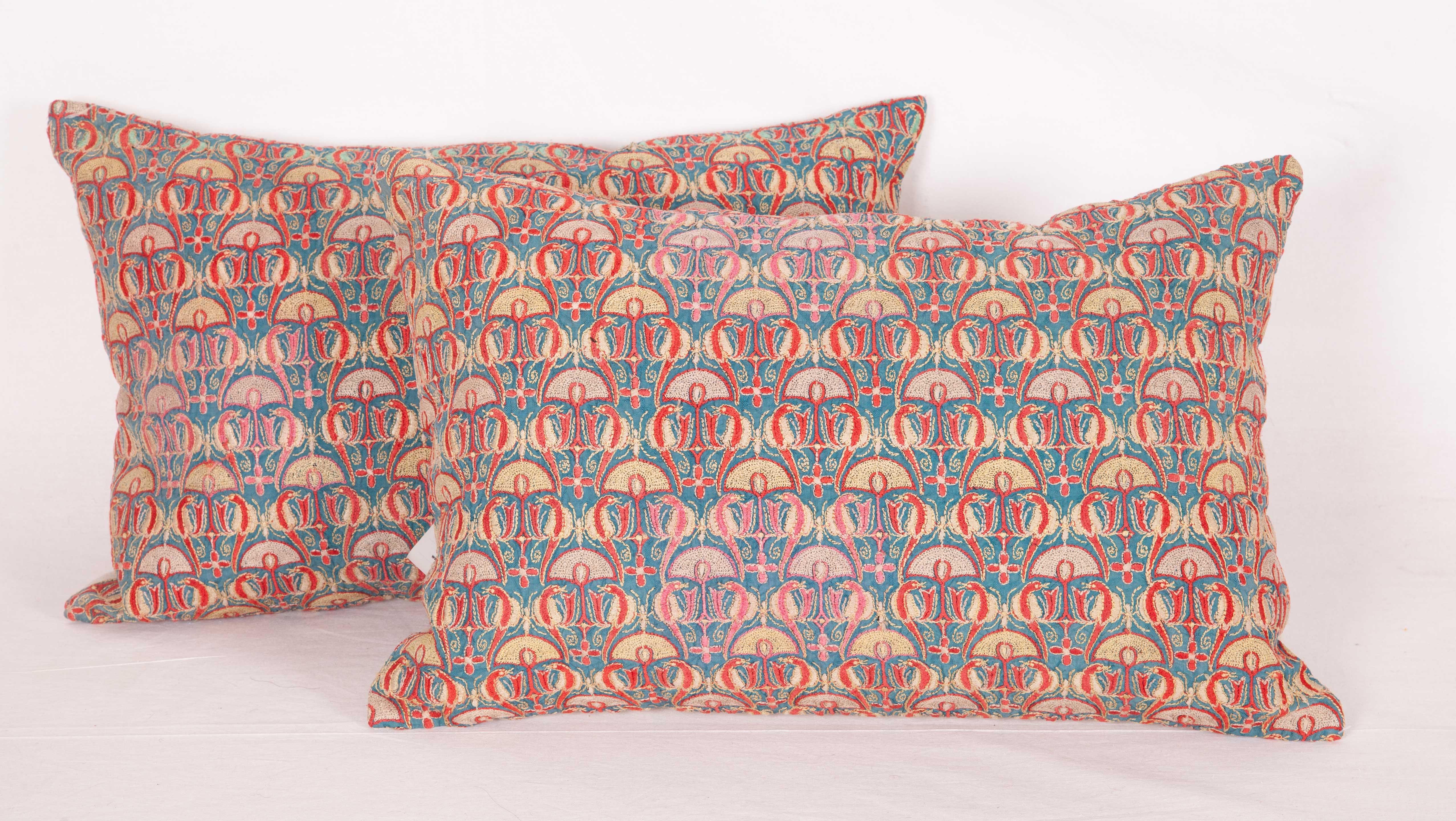 Pillow Cases Fashioned from an Early 20th Century Indian Embroidery 1