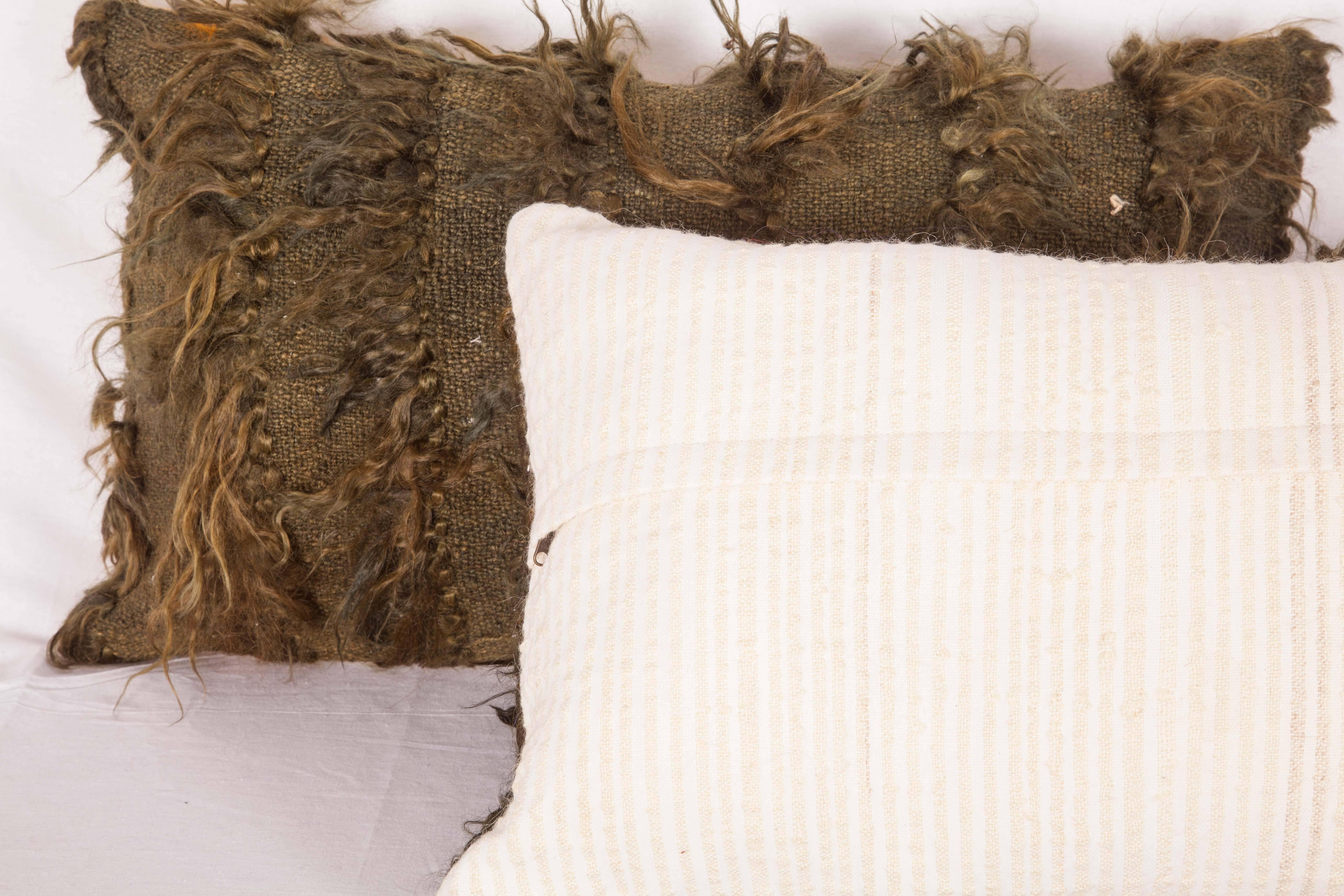 Turkish Pillow Cases Fashioned from Mid-20th Century Anatolian Angora Filikli Rugs