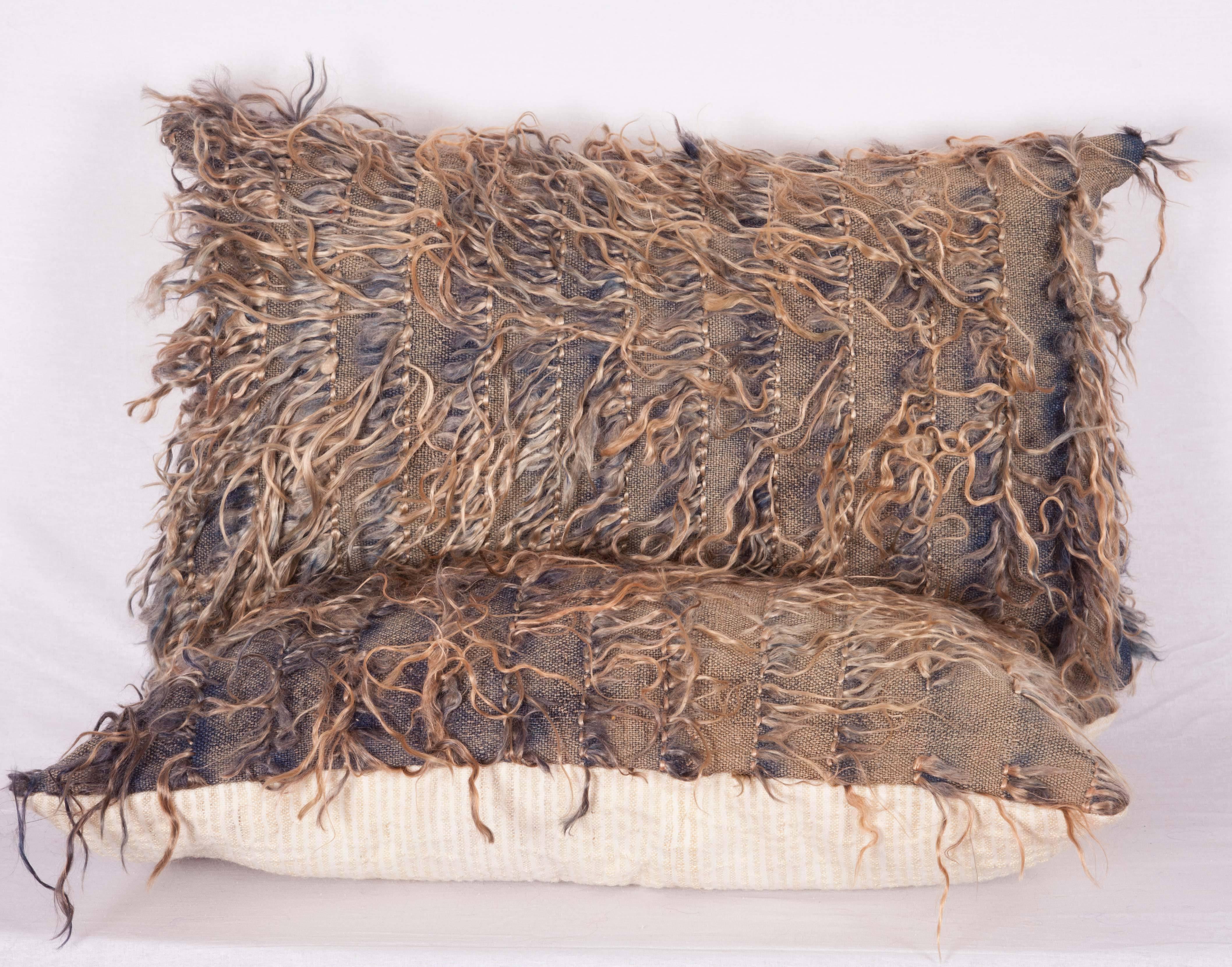 Hand-Woven Pillow Cases Fashioned from Mid-20th Century Anatolian Angora Filikli Rugs