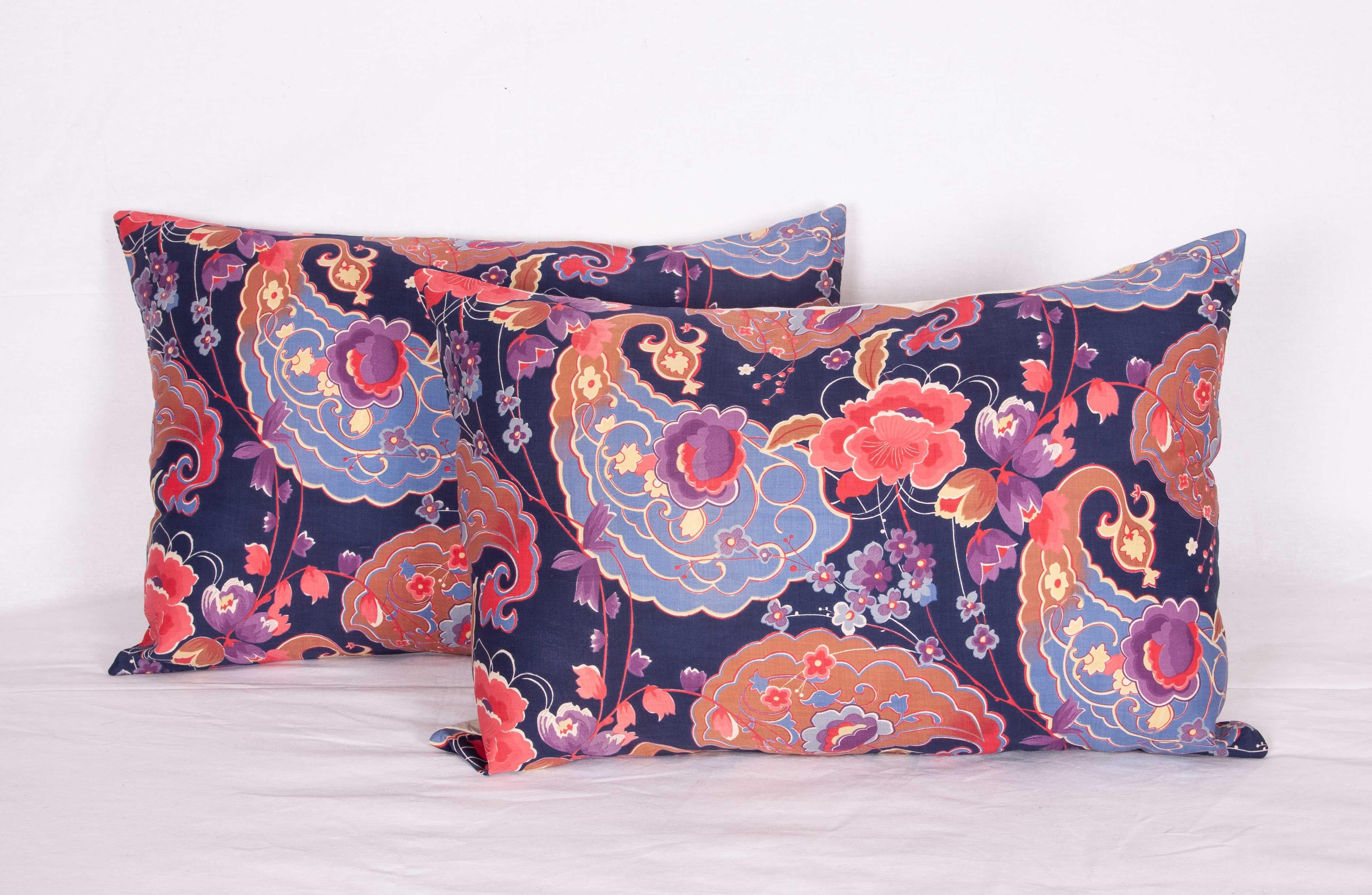 Woven Pillow Cases Fashioned from Mid-20th Century Russian Printed Cotton