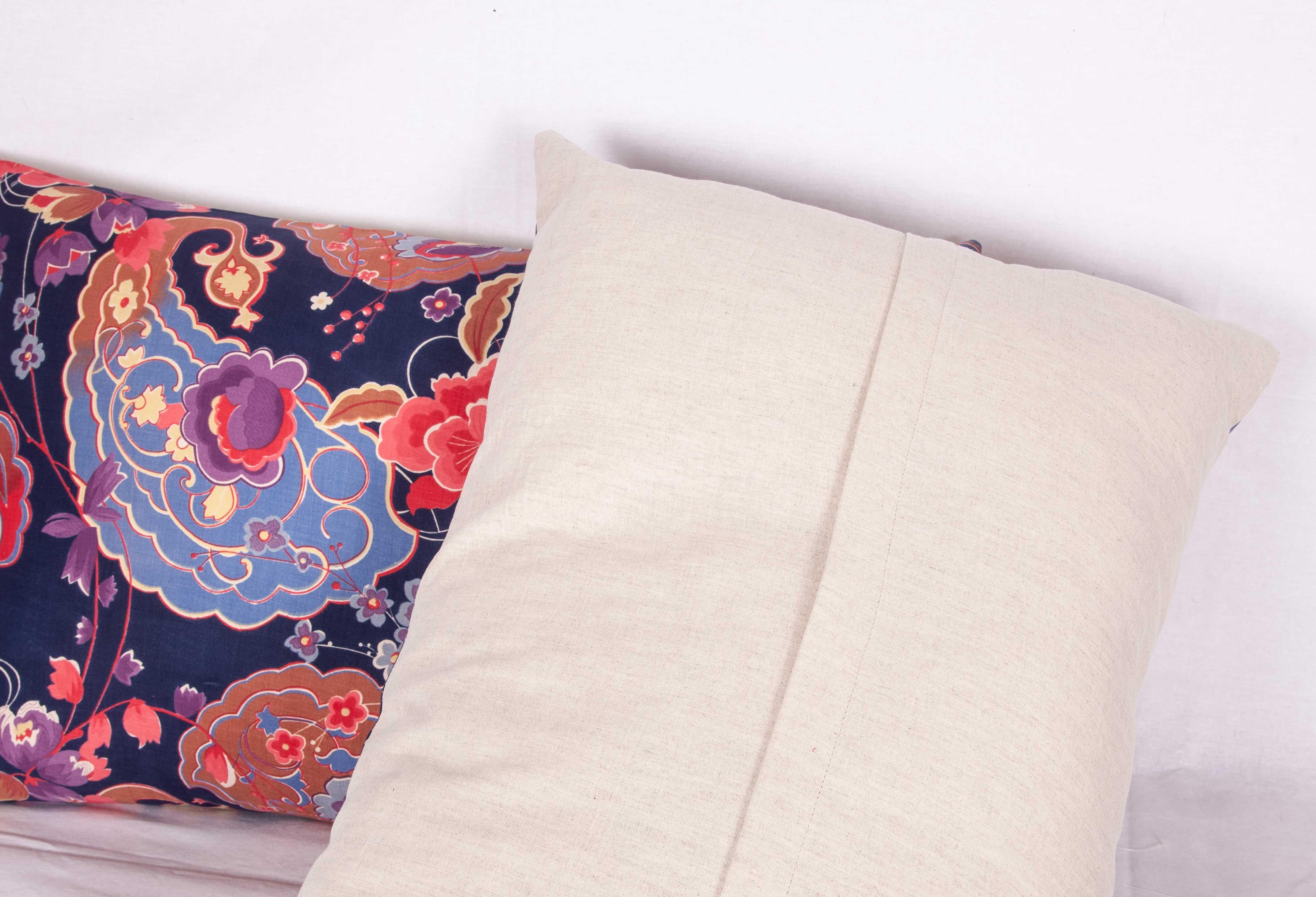 Pillow Cases Fashioned from Mid-20th Century Russian Printed Cotton 1