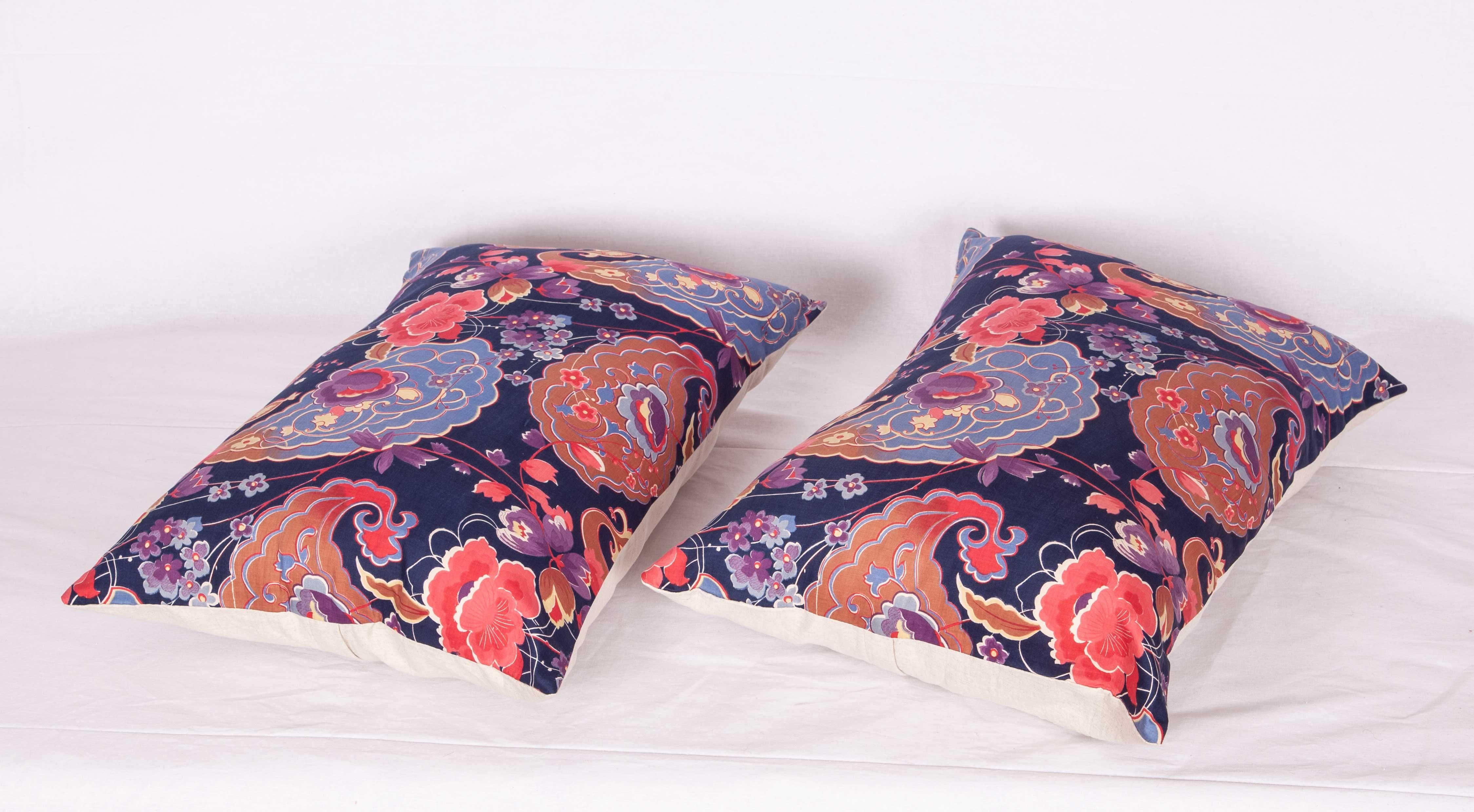 Pillow Cases Fashioned from Mid-20th Century Russian Printed Cotton 2