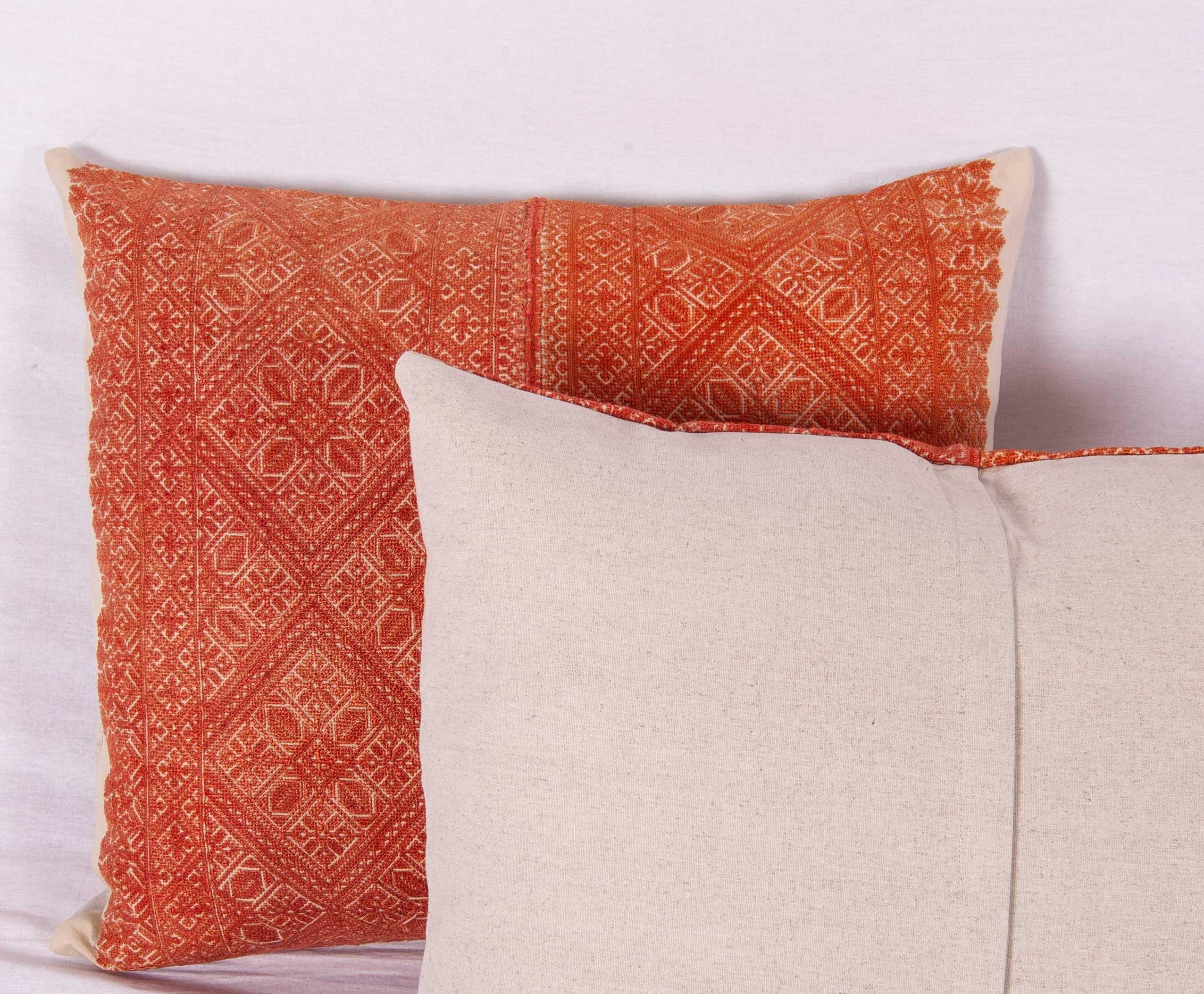 Pillow Cases Made from an Early 20th Century Fez Embroidery from Morocco In Good Condition In Istanbul, TR