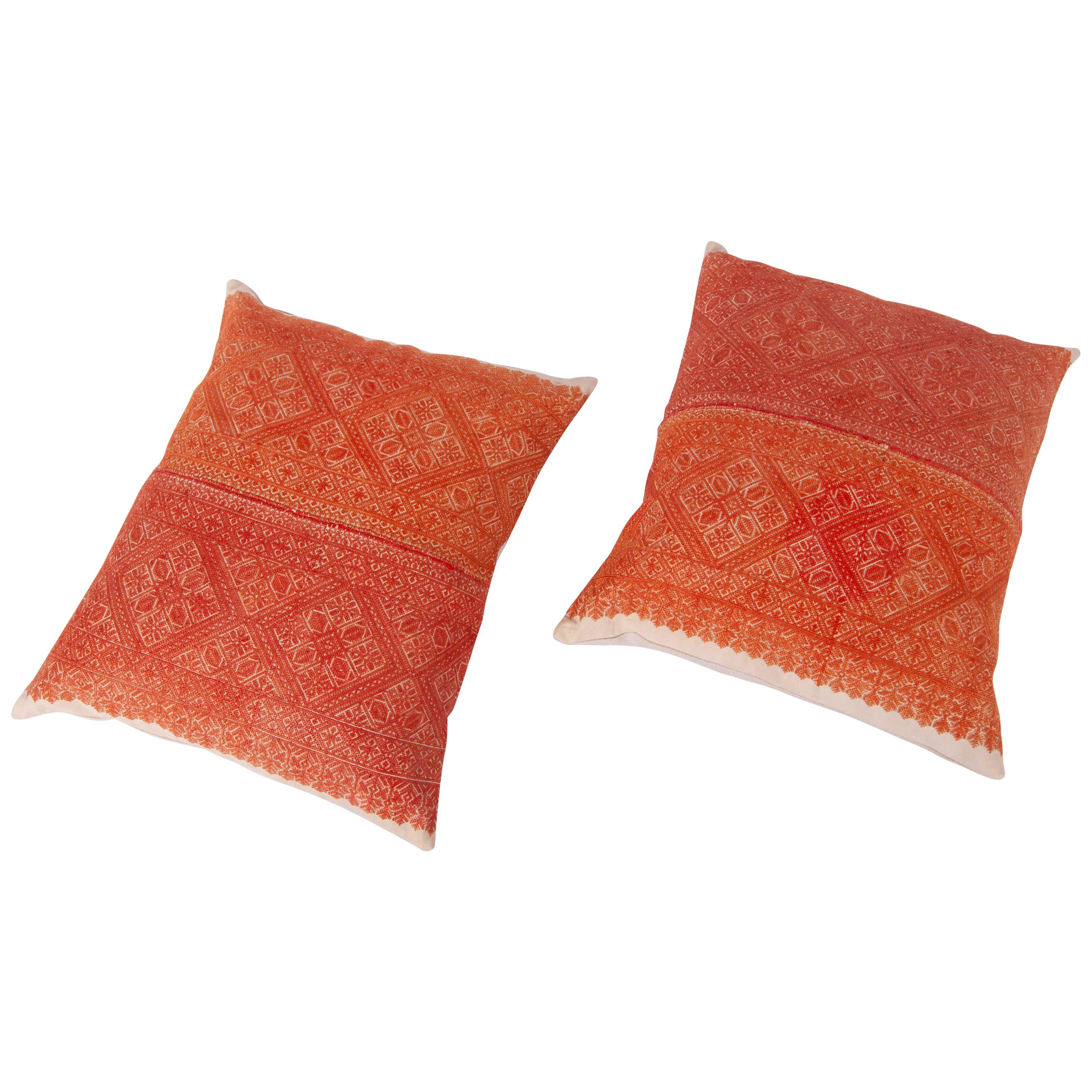 Pillow Cases Made from an Early 20th Century Fez Embroidery from Morocco
