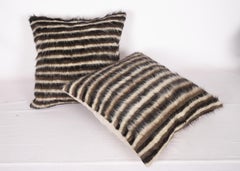 Fundas de almohada hechas con manta de angora de Anatolia Siirt, años 60-70