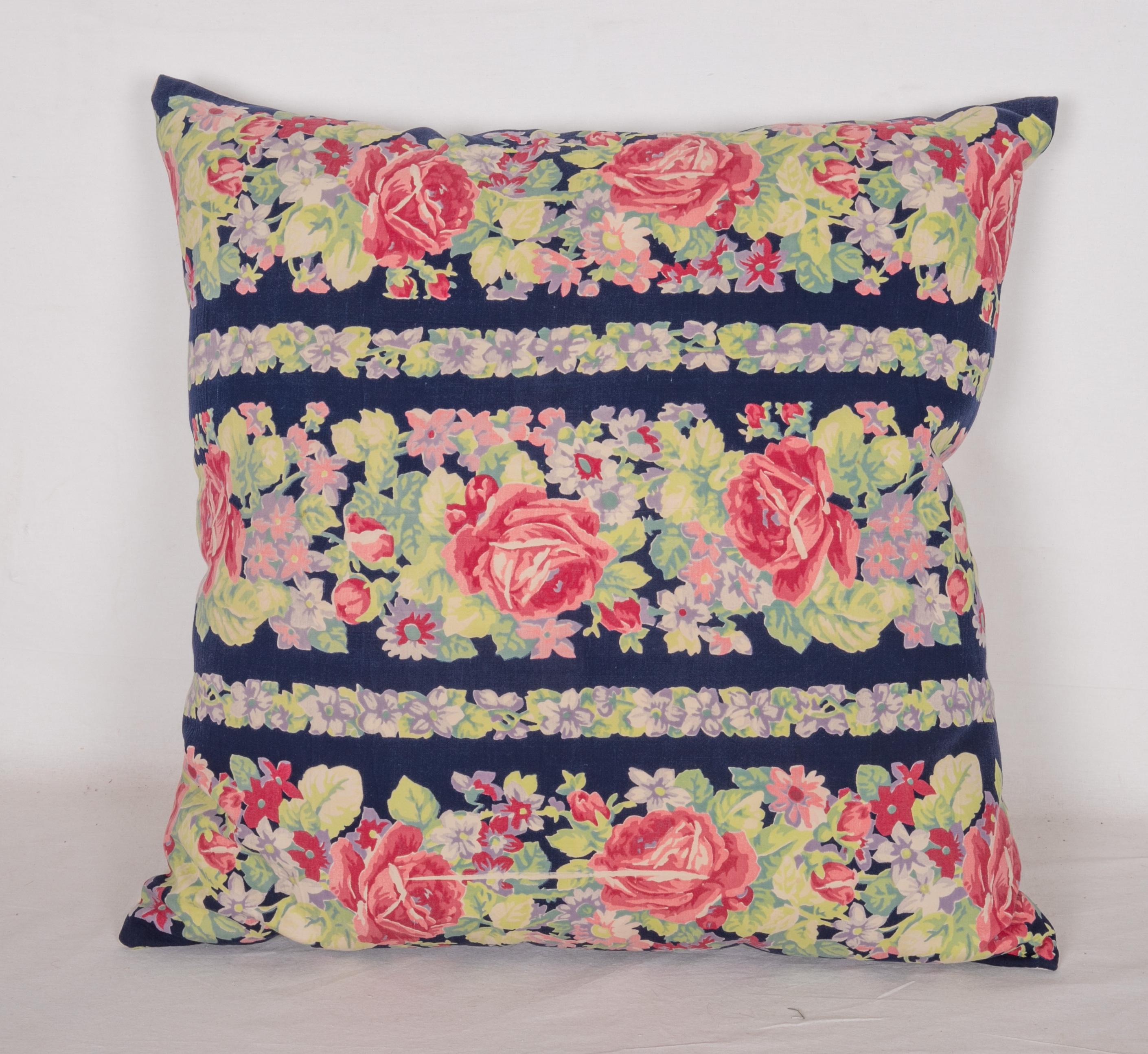 Woven Pillow Cases Made from Mid-20th Century Russian Cotton Printed Textile, 1960s For Sale