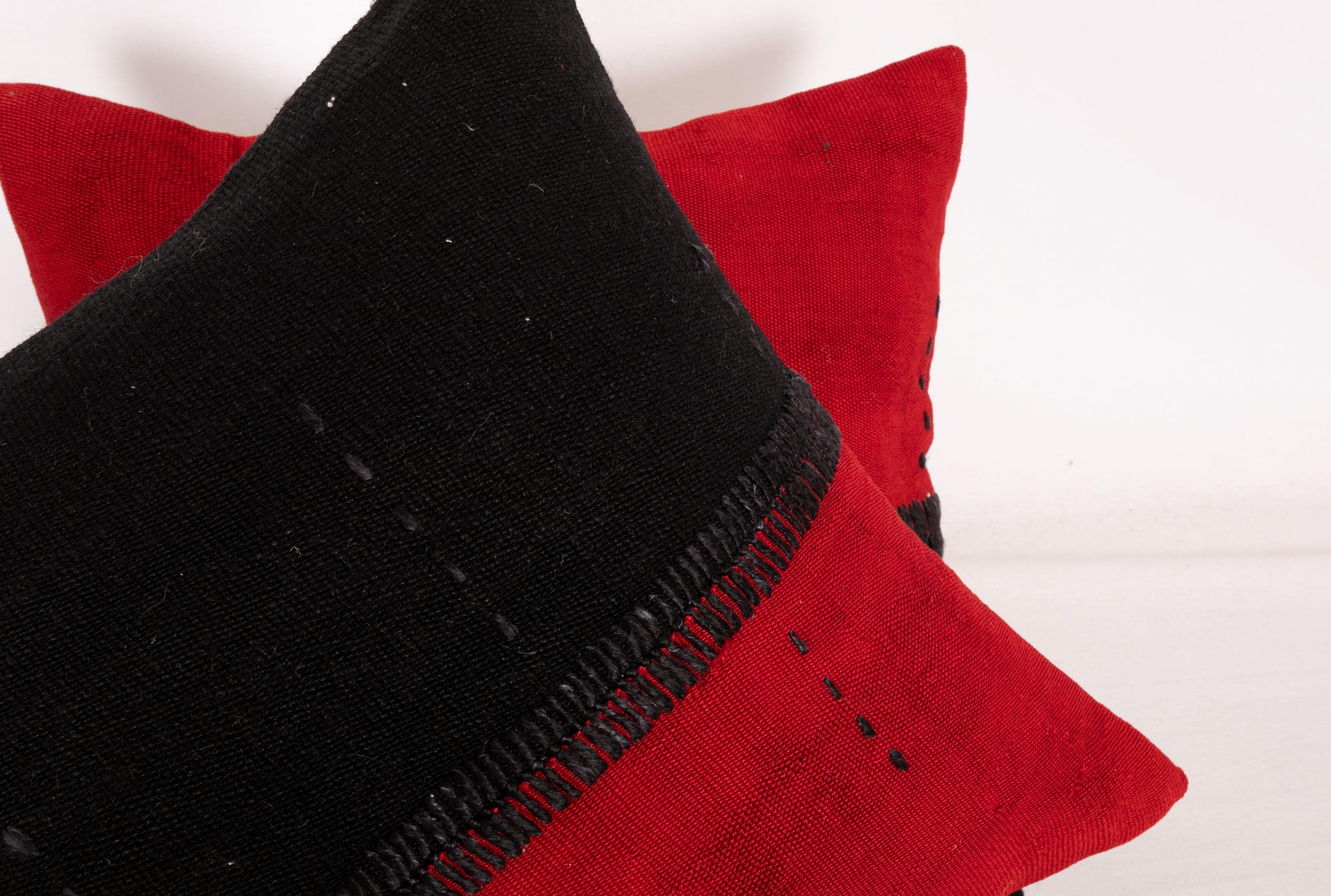 Hand-Woven Pillow Case Made from Vintage Anatolian Wool Covers, 1960s For Sale