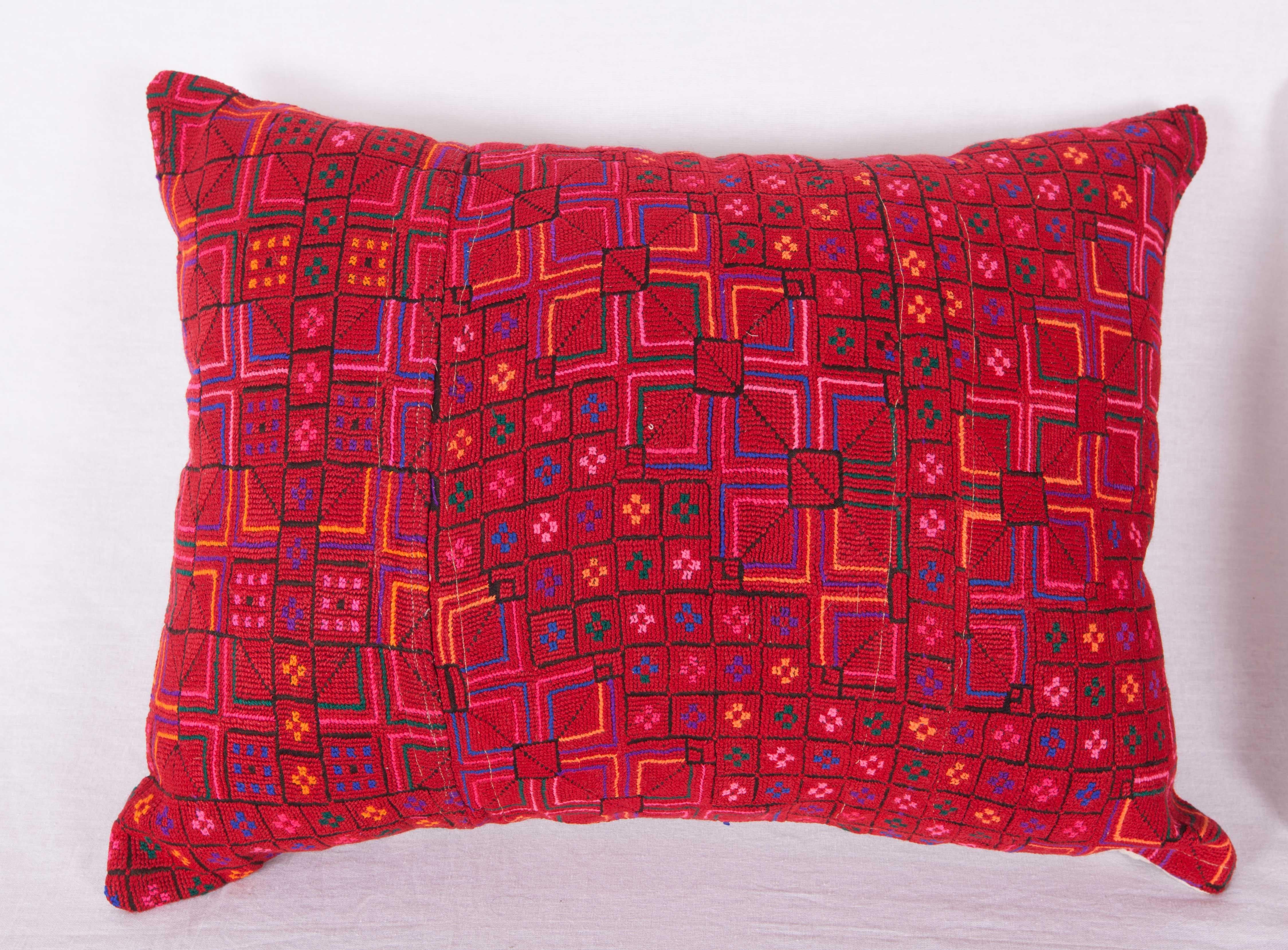 The pillow / cushion covers are made from a vintage Syrian Bedouin embroidery. It does not come with an insert. The backing is made of linen. Please note filling is not provided. Since the item mentioned above is either antique, old, or vintage it