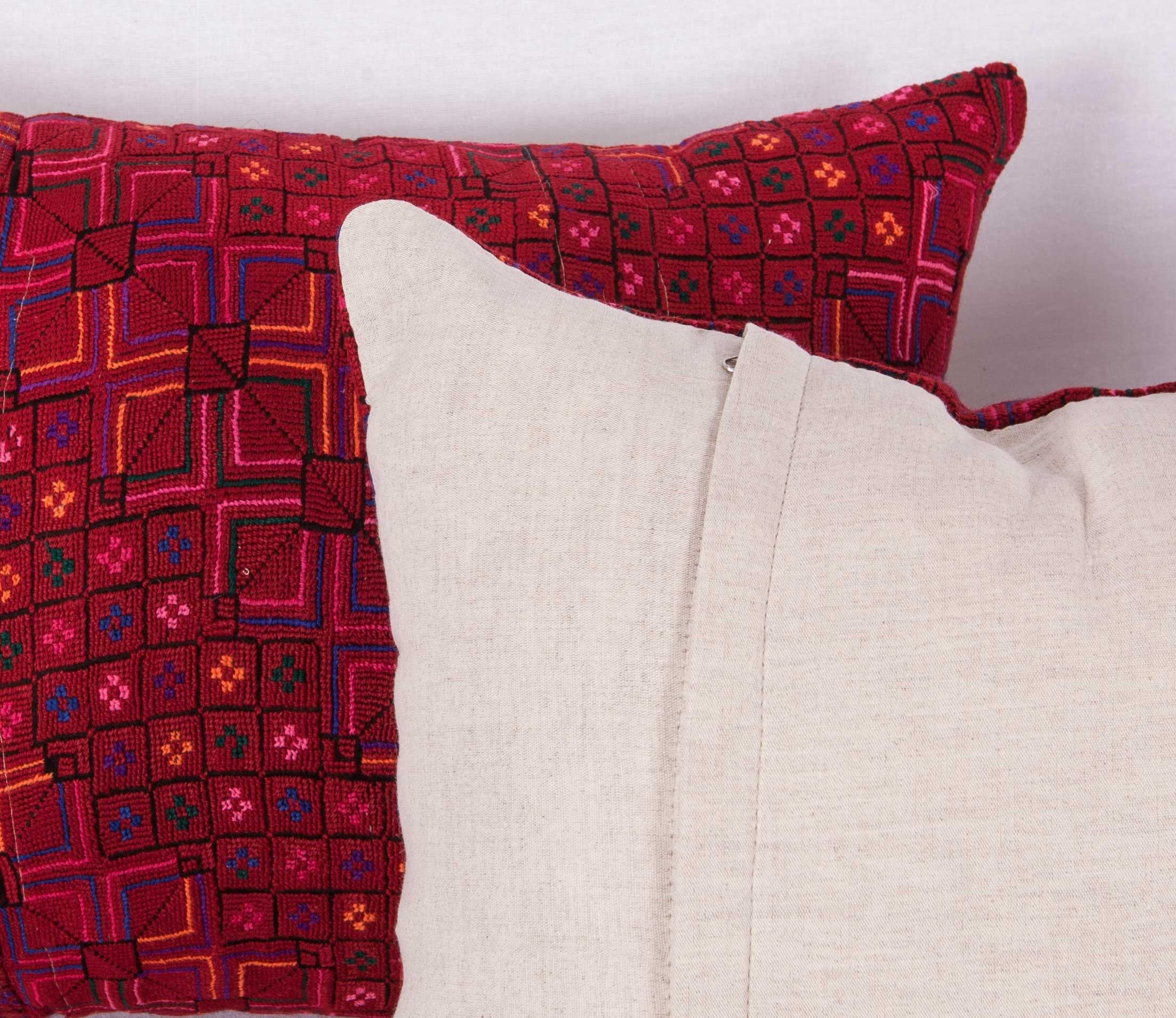 Embroidered Pillow Cases or Cushions Made from a Middle Eastern Syrian Bedouin Embroidery