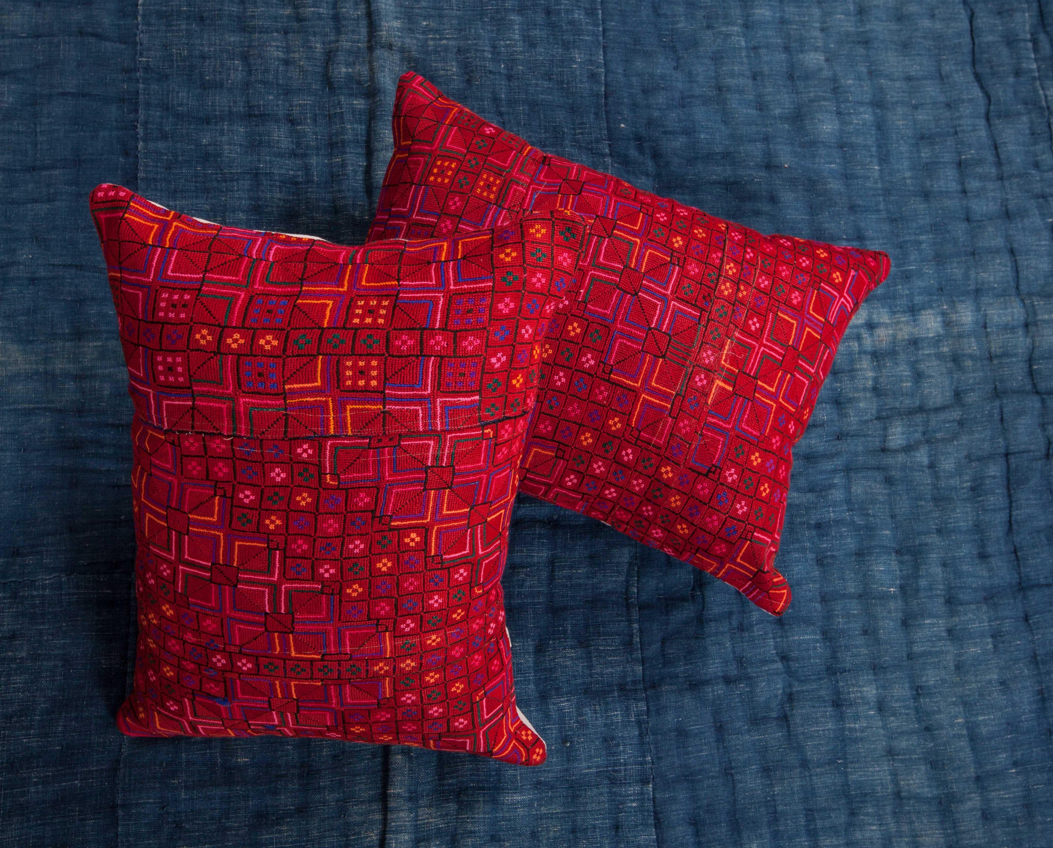 20th Century Pillow Cases or Cushions Made from a Middle Eastern Syrian Bedouin Embroidery