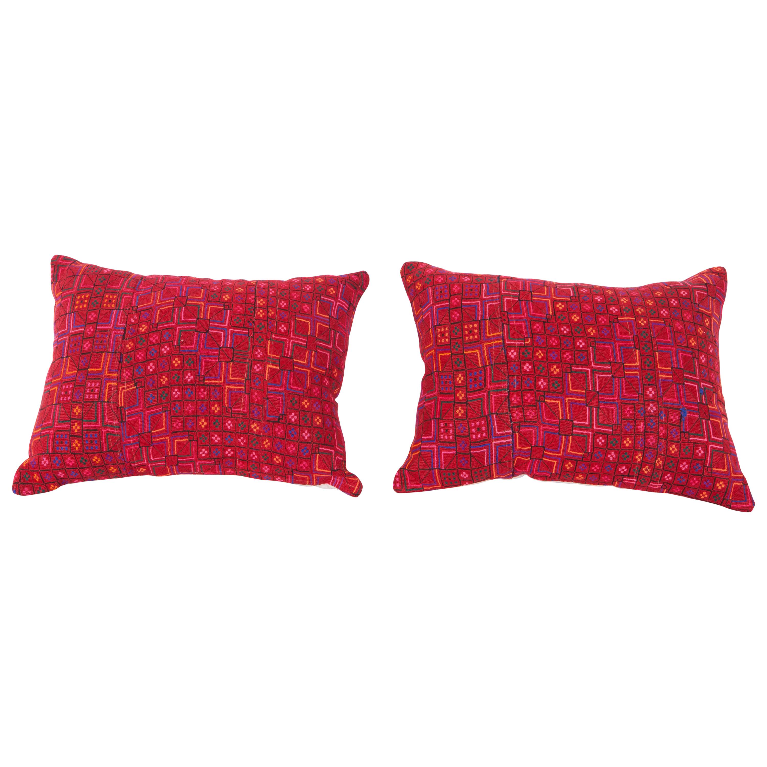 Pillow Cases or Cushions Made from a Middle Eastern Syrian Bedouin Embroidery