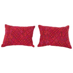 Antique Pillow Cases or Cushions Made from a Middle Eastern Syrian Bedouin Embroidery