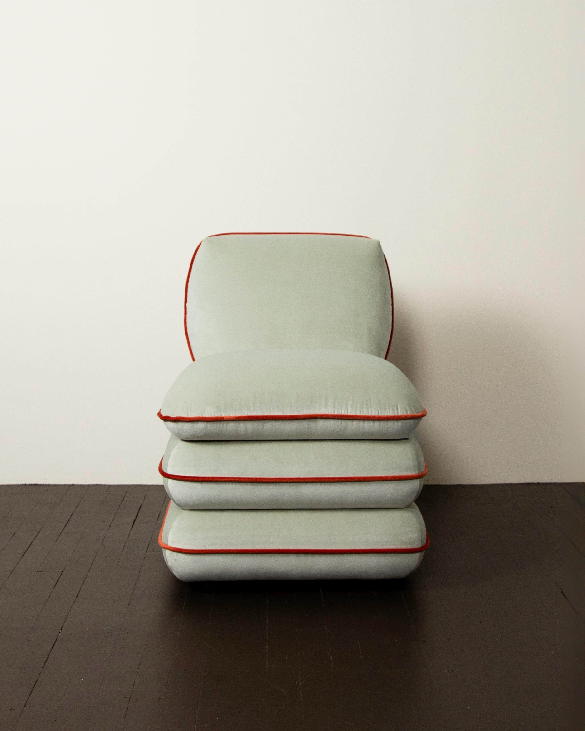 Sedia a cuscino di Ash - Velluto color menta In condizioni Nuovo in vendita a New York, NY